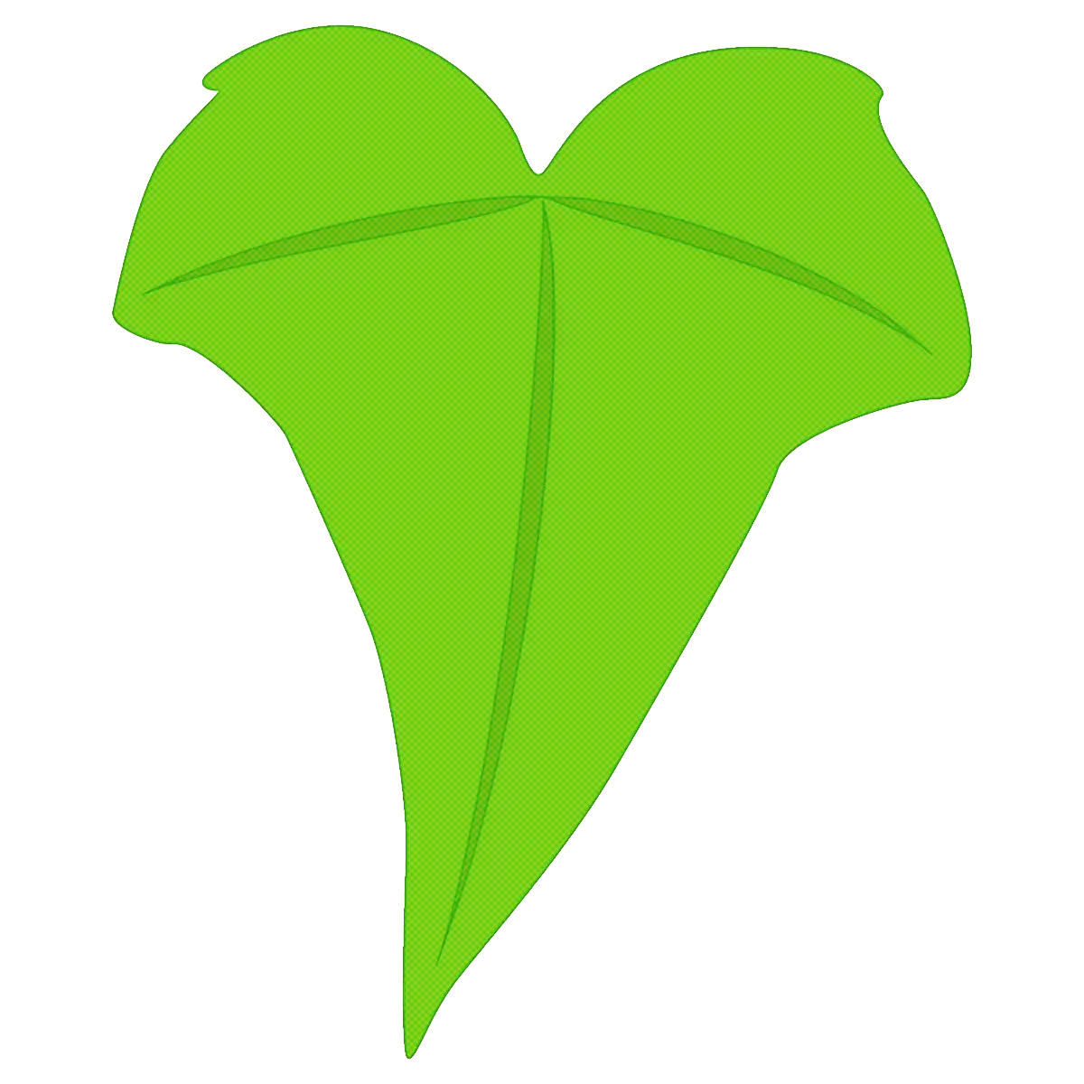 Bright Green Leaf Illustration in Minimalist Style