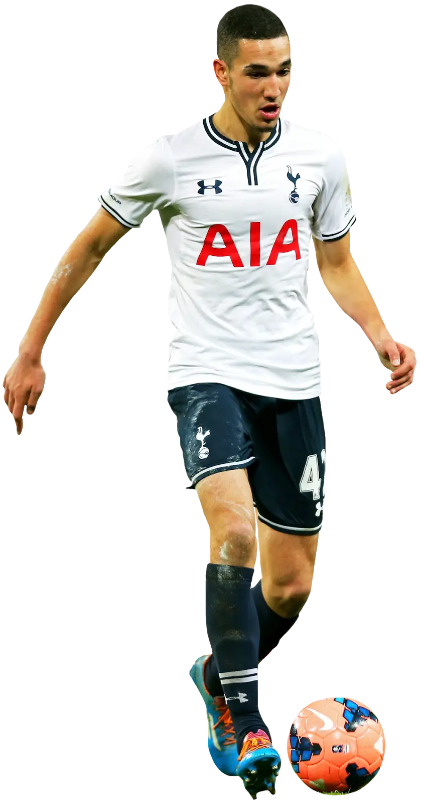 Soccer Player in Action with Ball