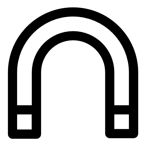 Black Horseshoe Magnet Icon