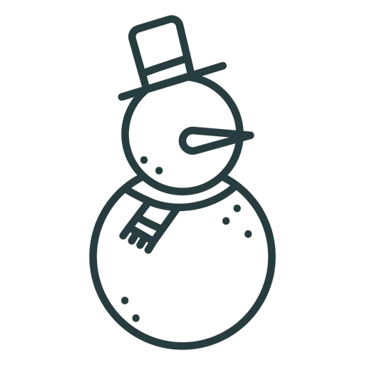 Simple Snowman Line Art for Winter Holidays