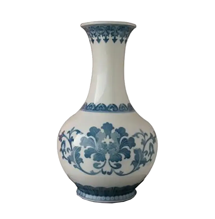 Blue Floral Ceramic Vase