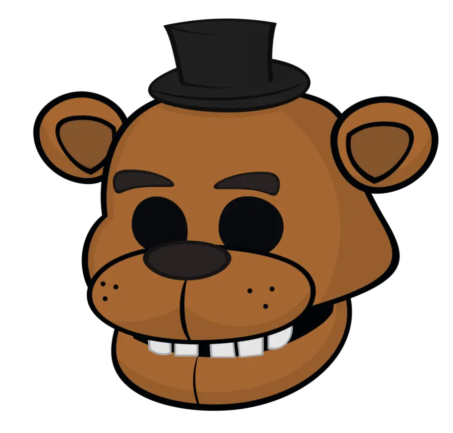 Brown Cartoon Bear Face with Hat