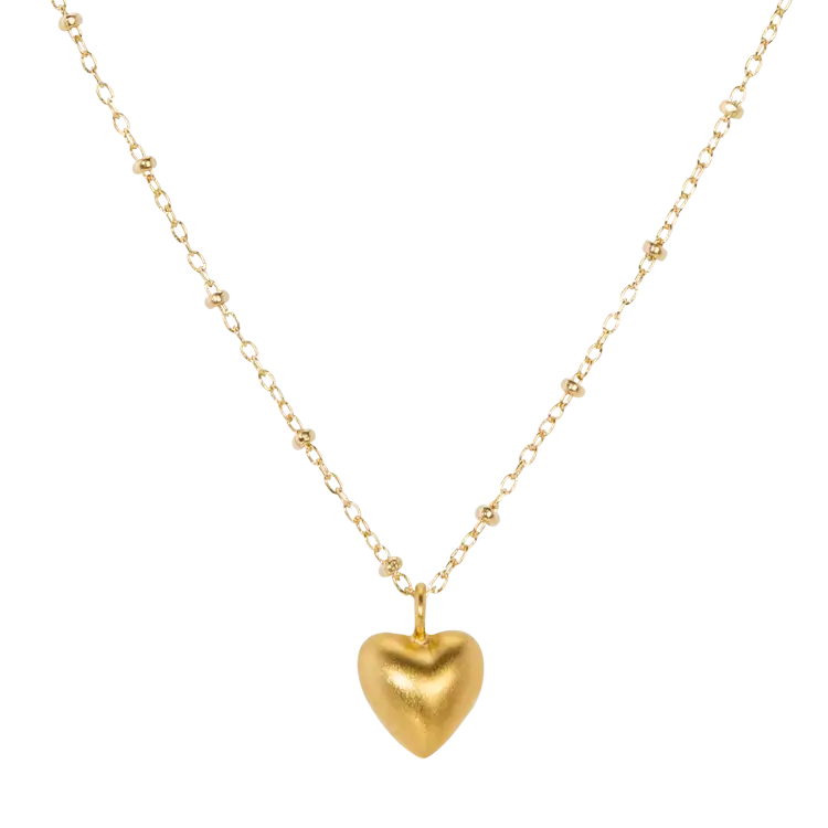 Golden Heart Pendant Necklace for Elegant Style