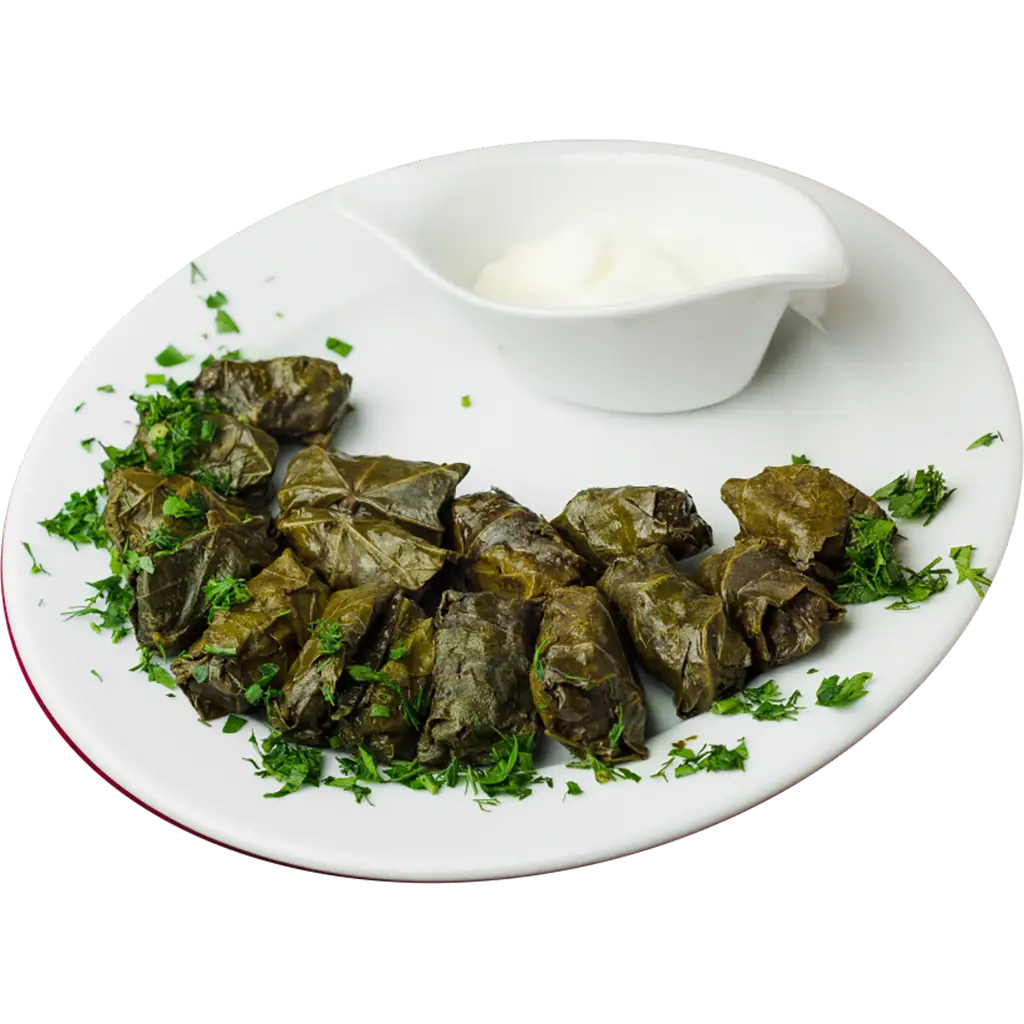 Stuffed Grape Leaves on Plate