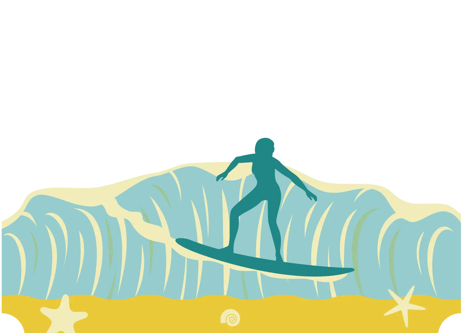 Surfer Riding a Wave