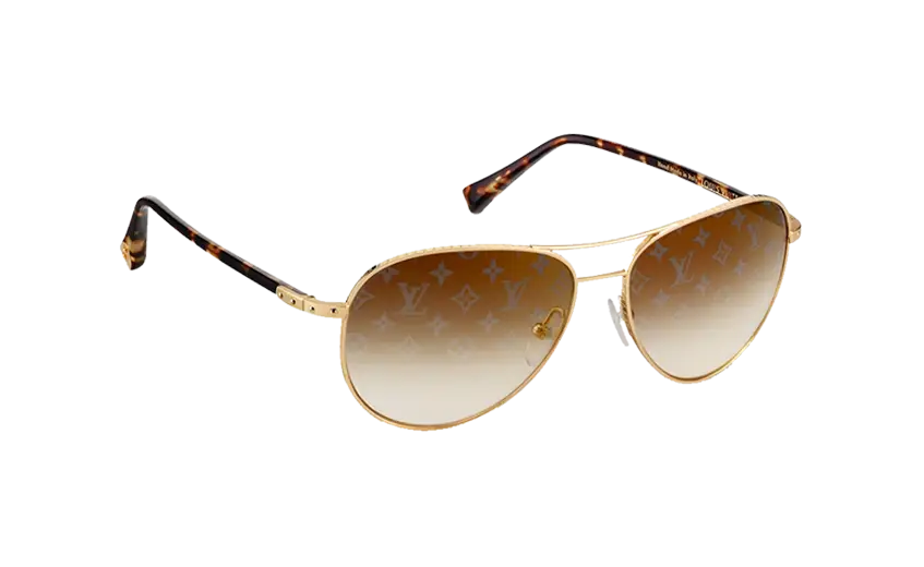 Golden Aviator Sunglasses with Gradient Lenses