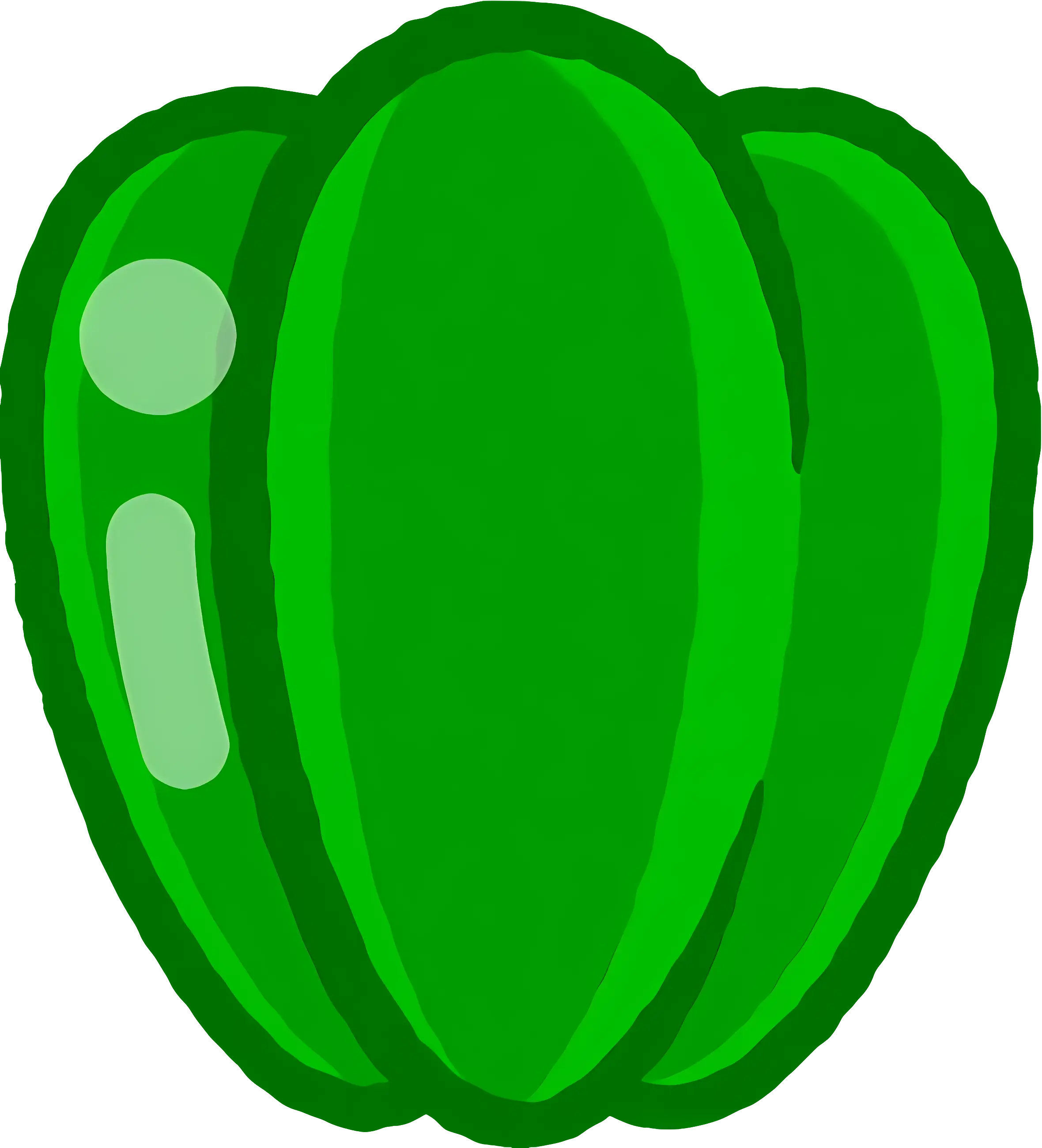 Green Bell Pepper in Flat Illustration Style