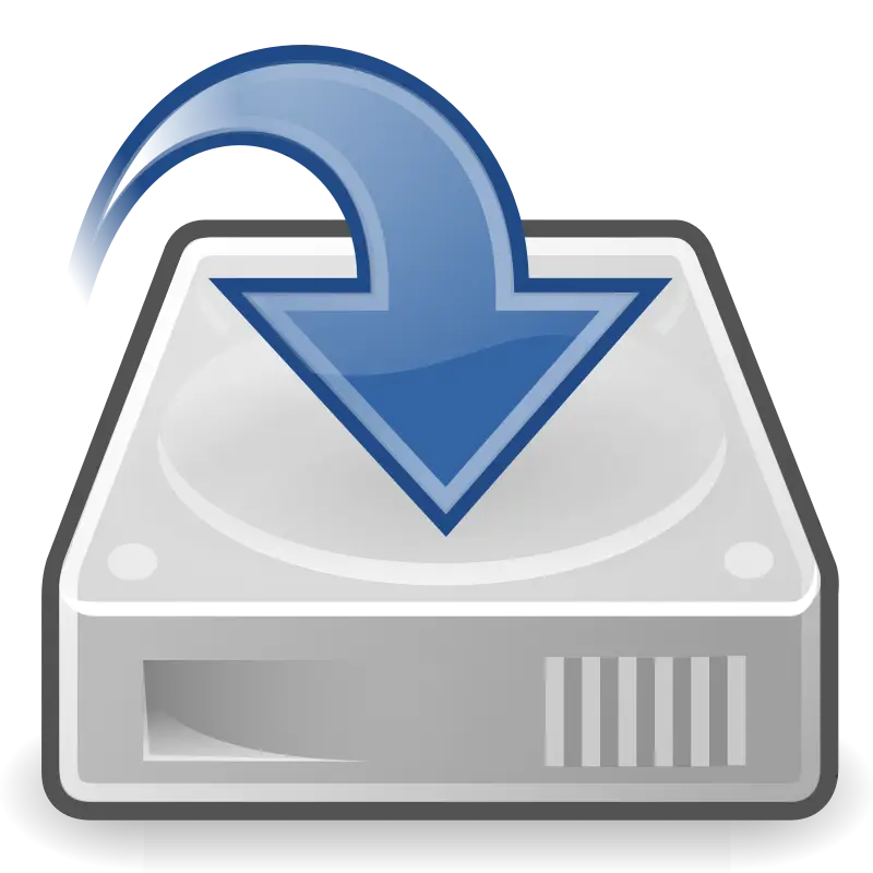 Hard Drive with File Download Icon