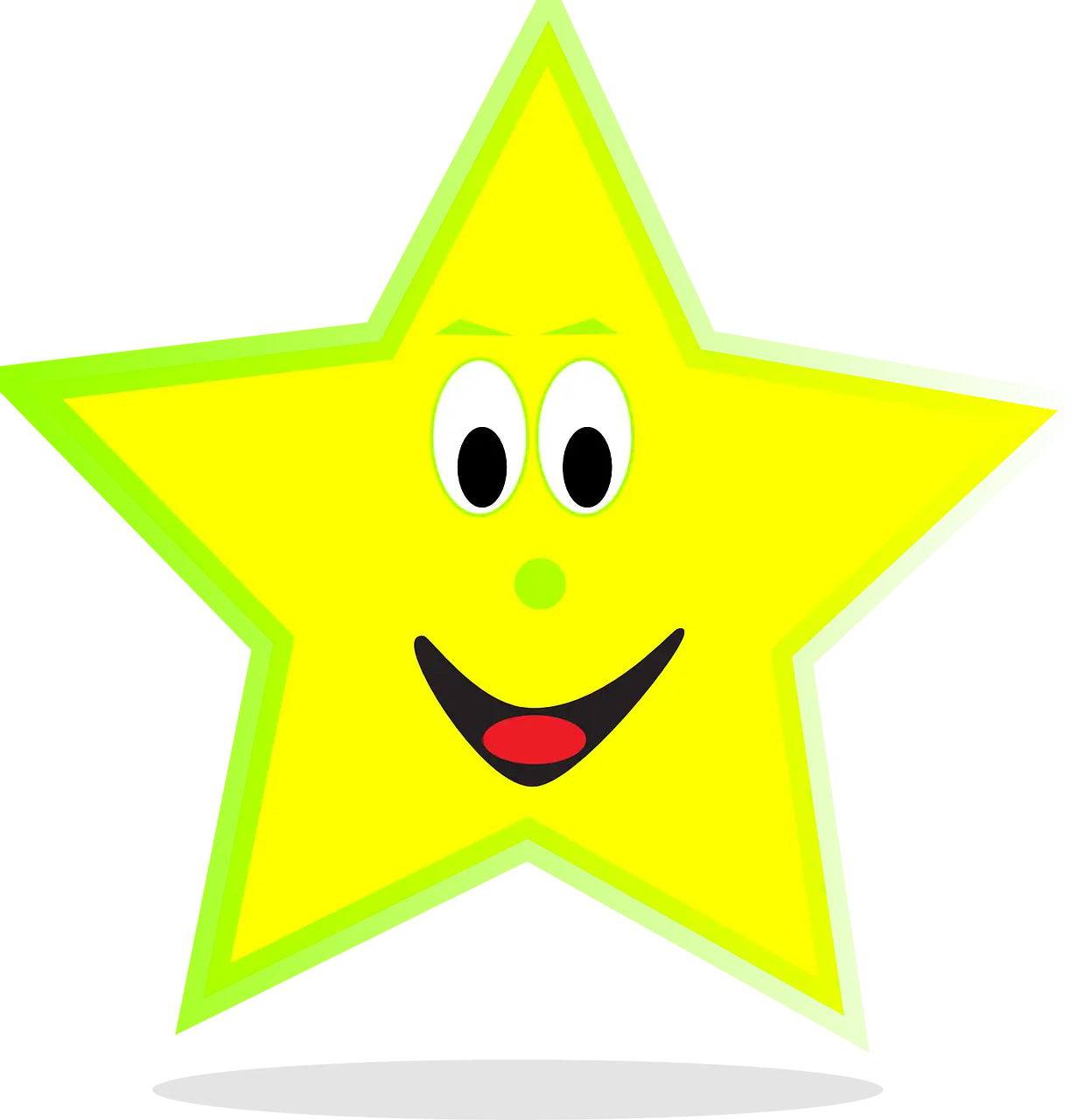 Smiling Yellow Star Cartoon Illustration