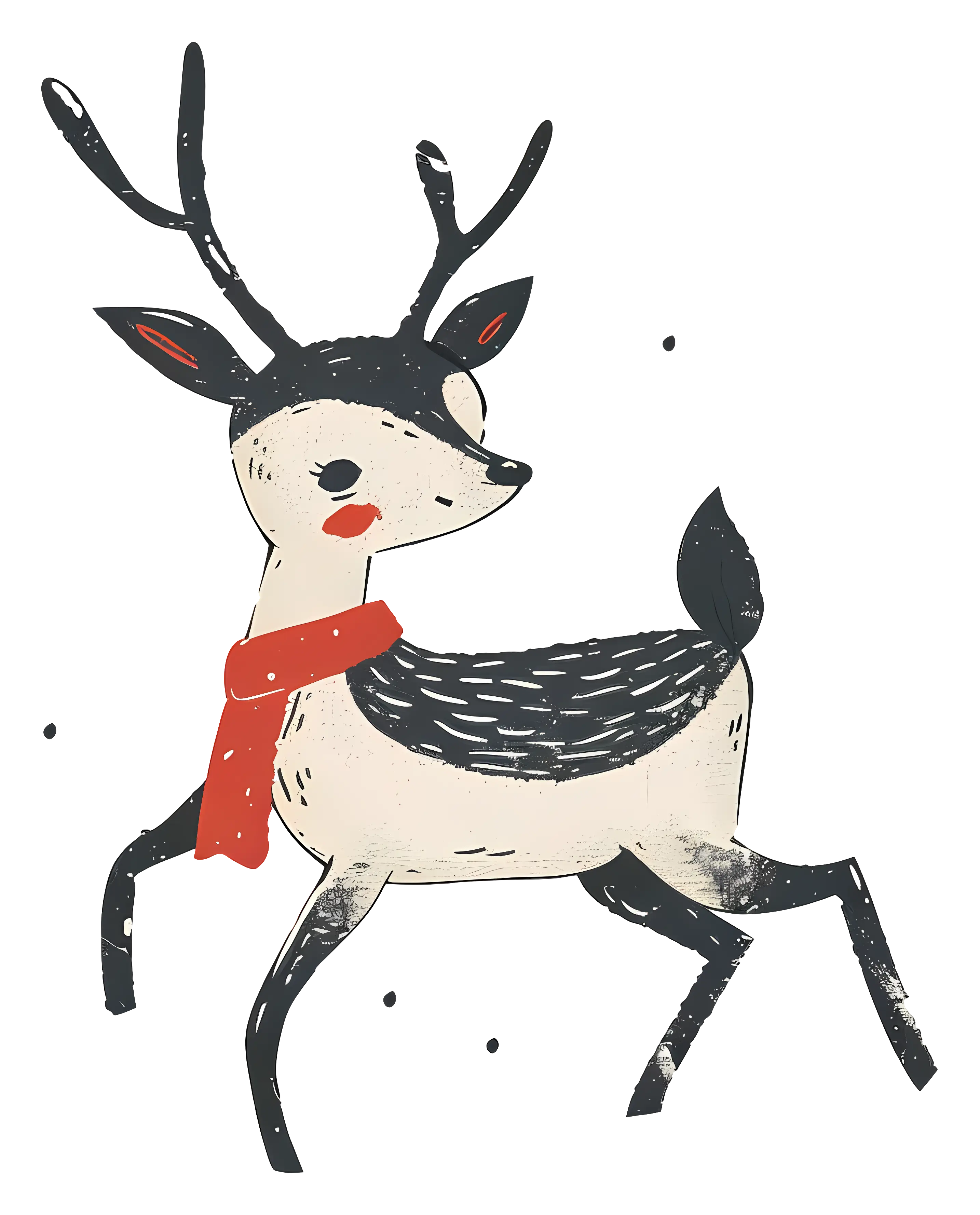 Cute Deer with Scarf Illustration
