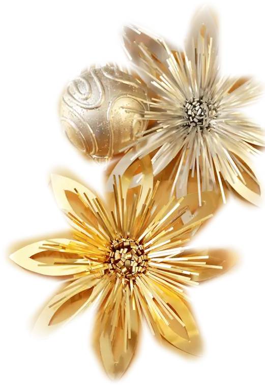 Golden Decorative Flowers