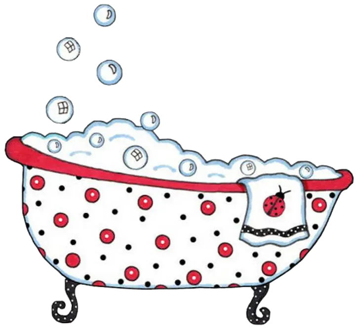 Cute Bathtub with Bubbles