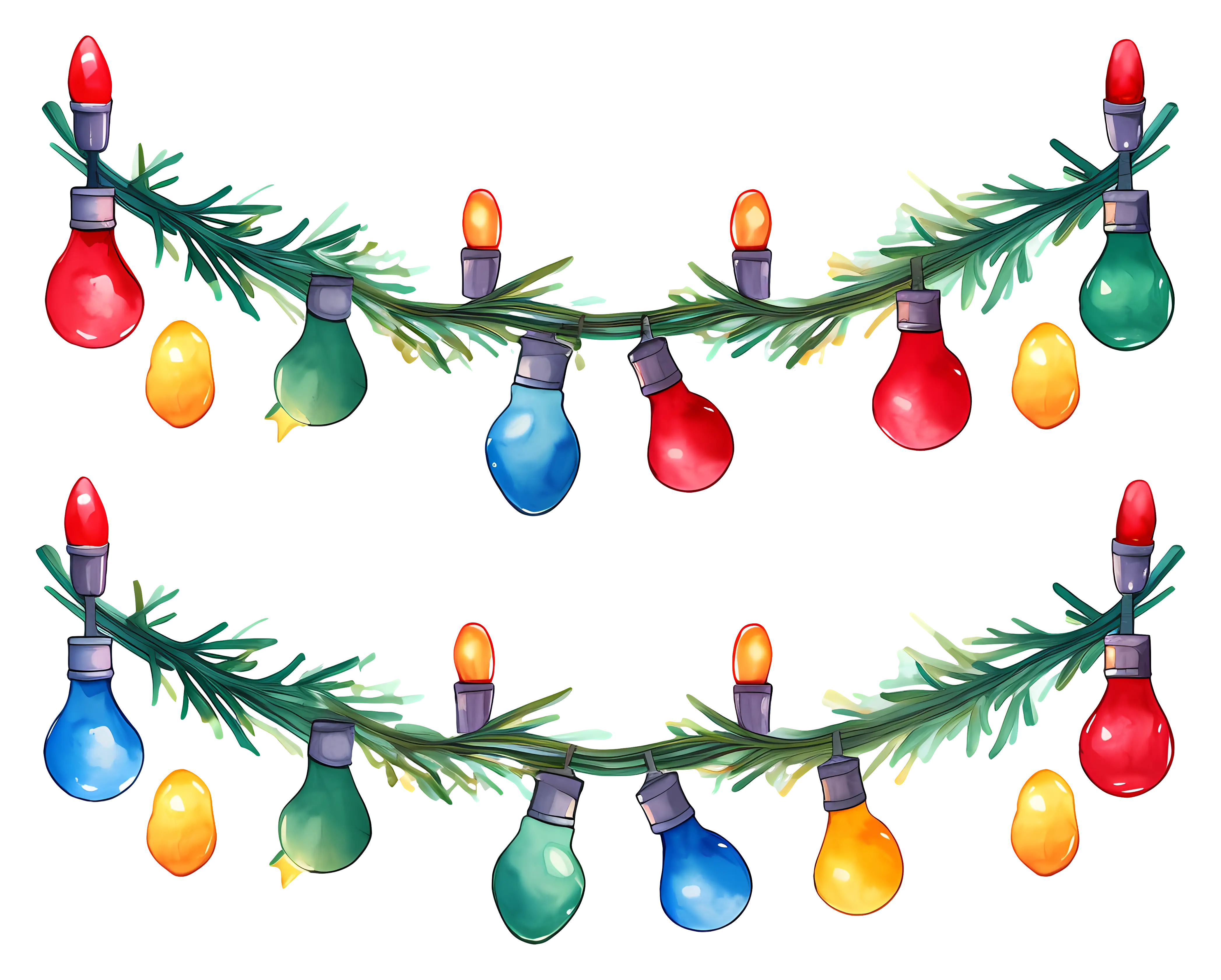 Colorful Christmas Lights Garland
