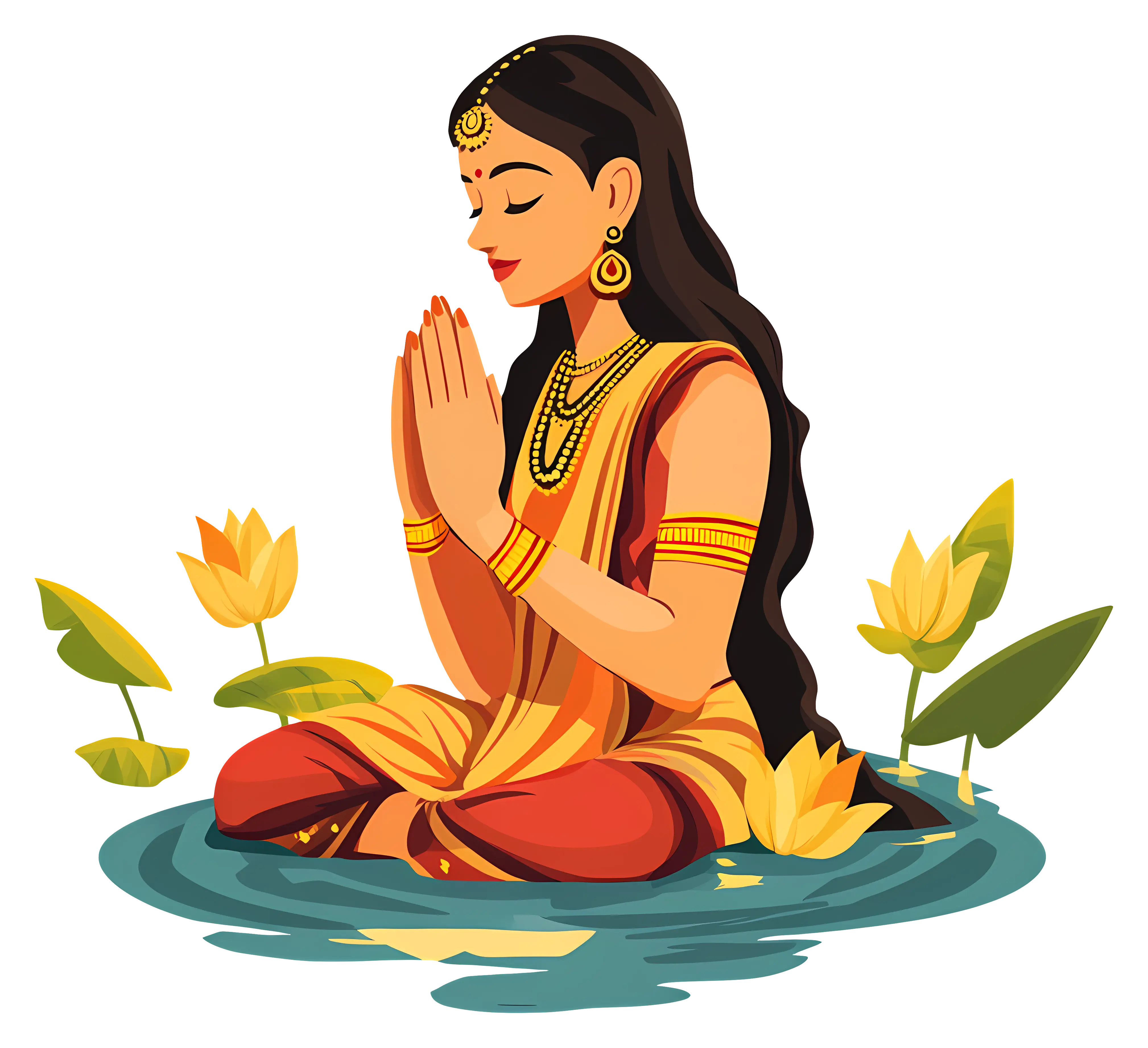 Woman Meditating in Lotus Pose