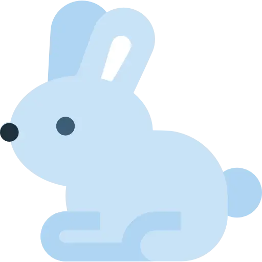 Blue Cartoon Rabbit Illustration