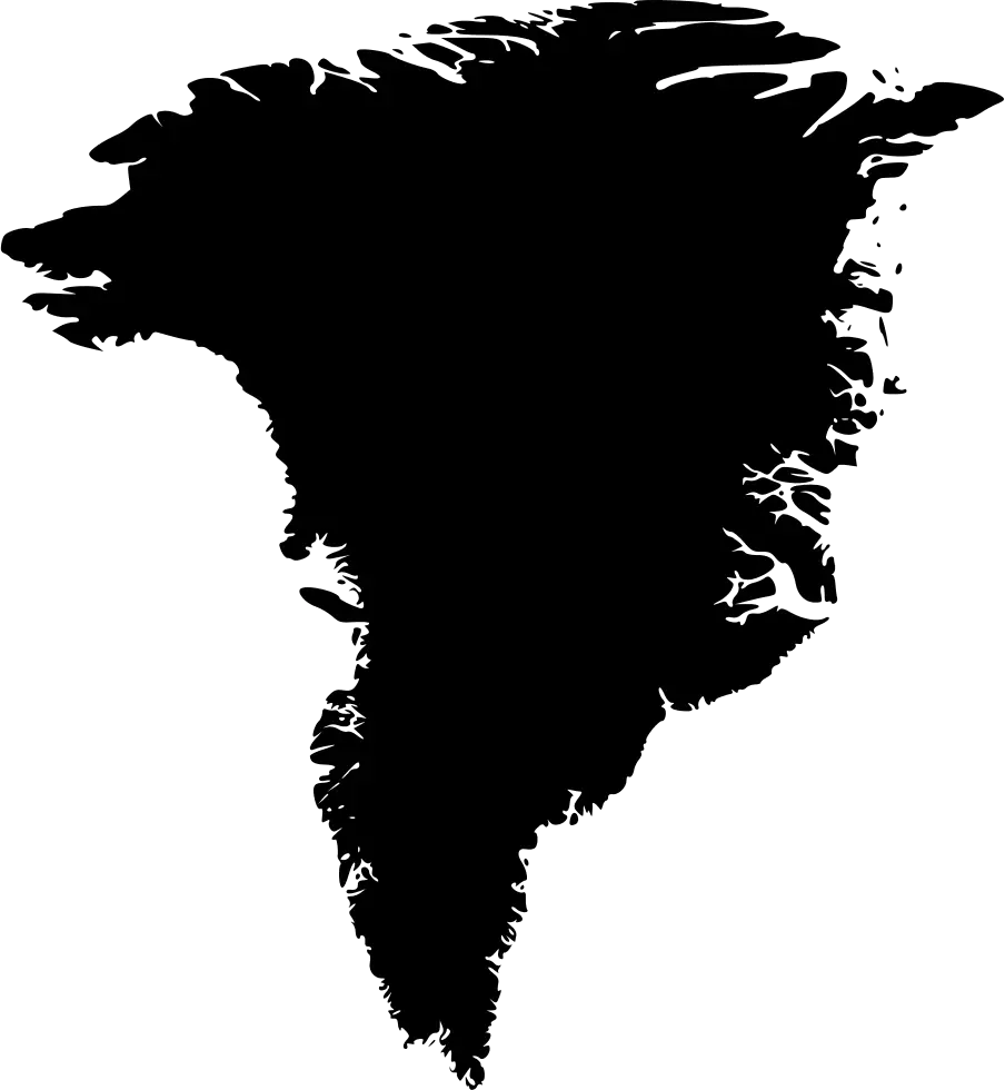 Black Silhouette Map of Greenland