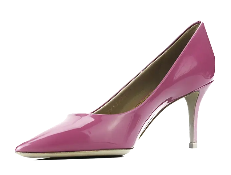 Shiny Light Pink High-Heeled Shoe