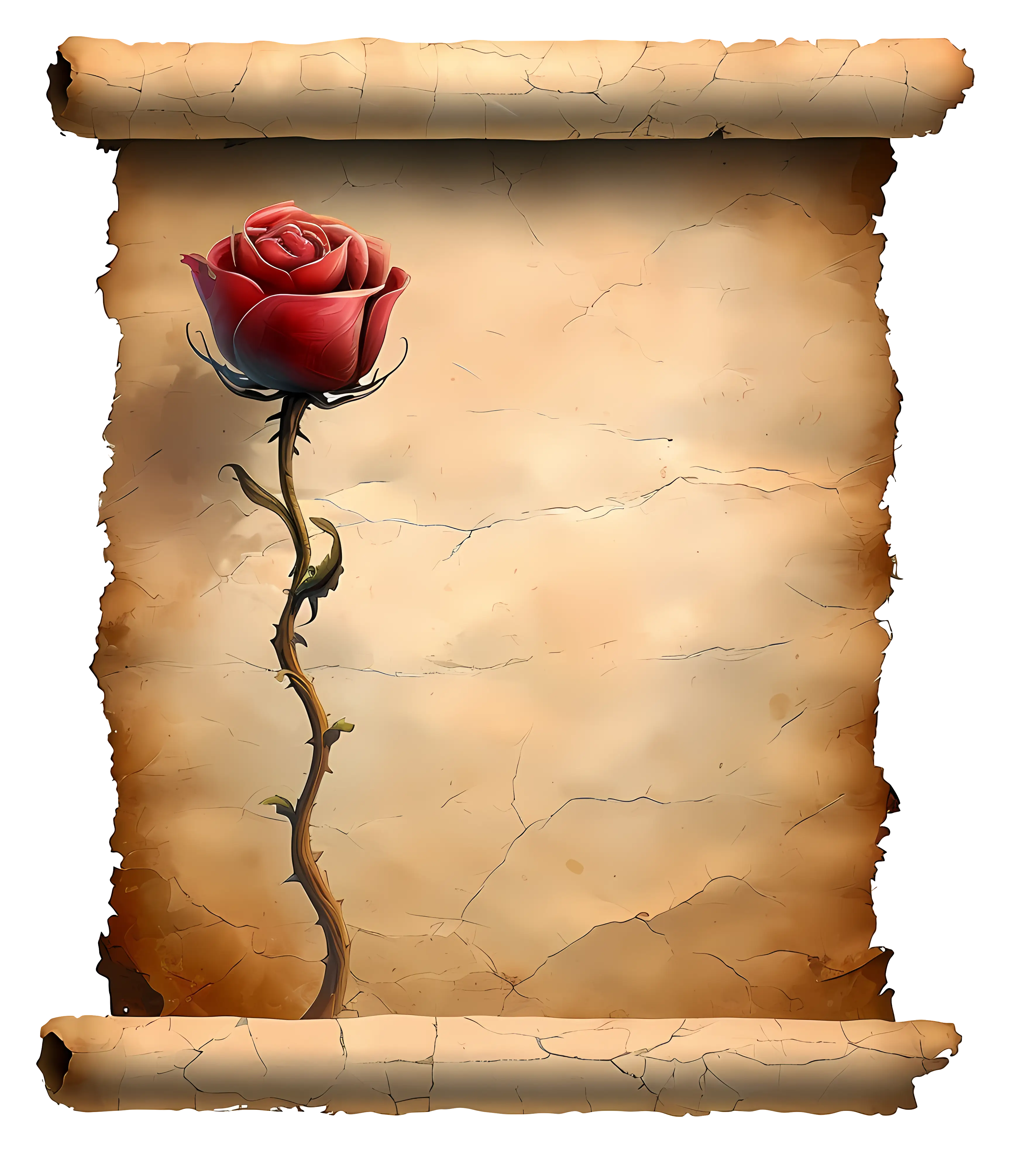 Vintage Scroll with Rose
