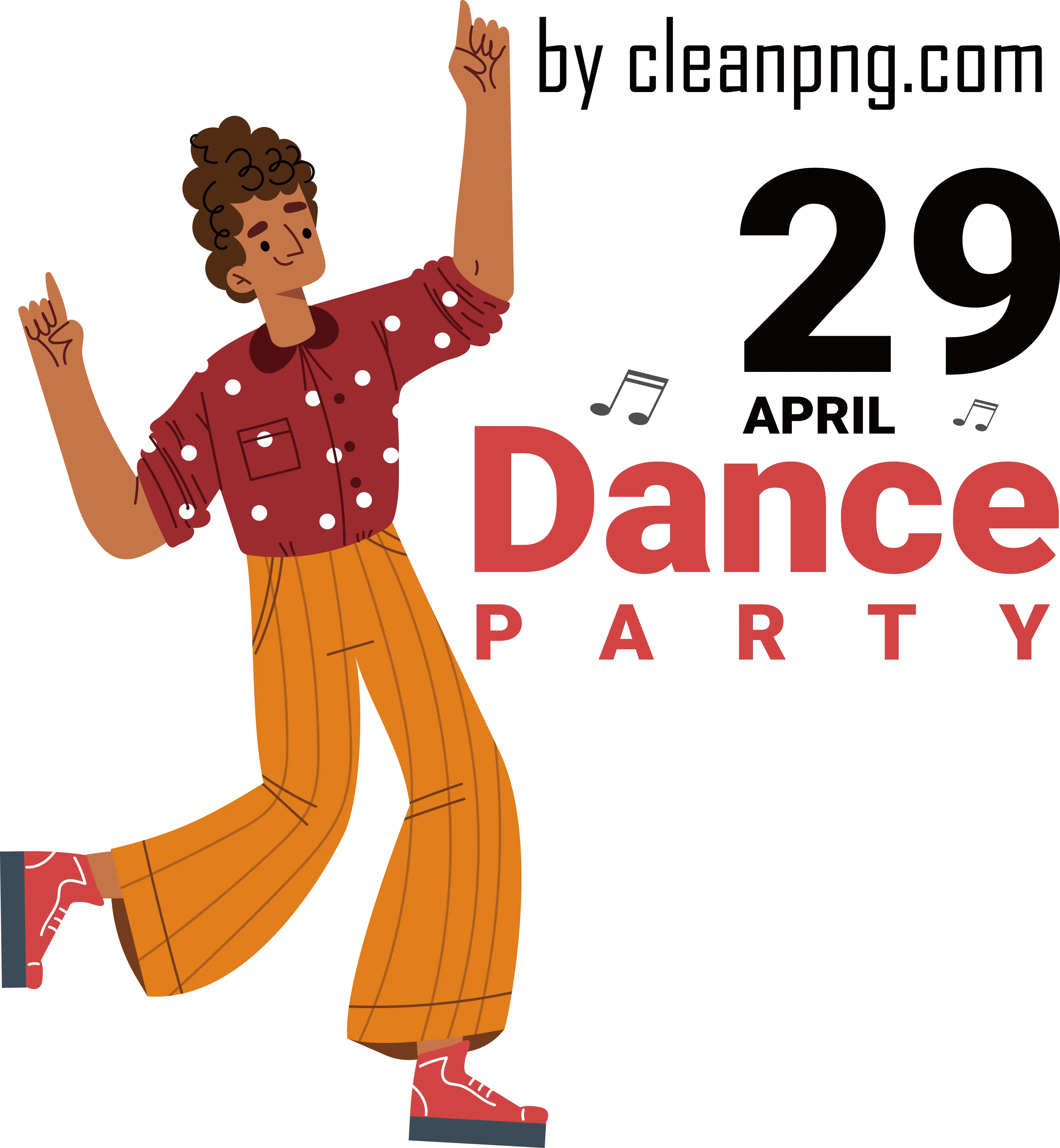Dancing Man at a Festive Party Illustration on April 29