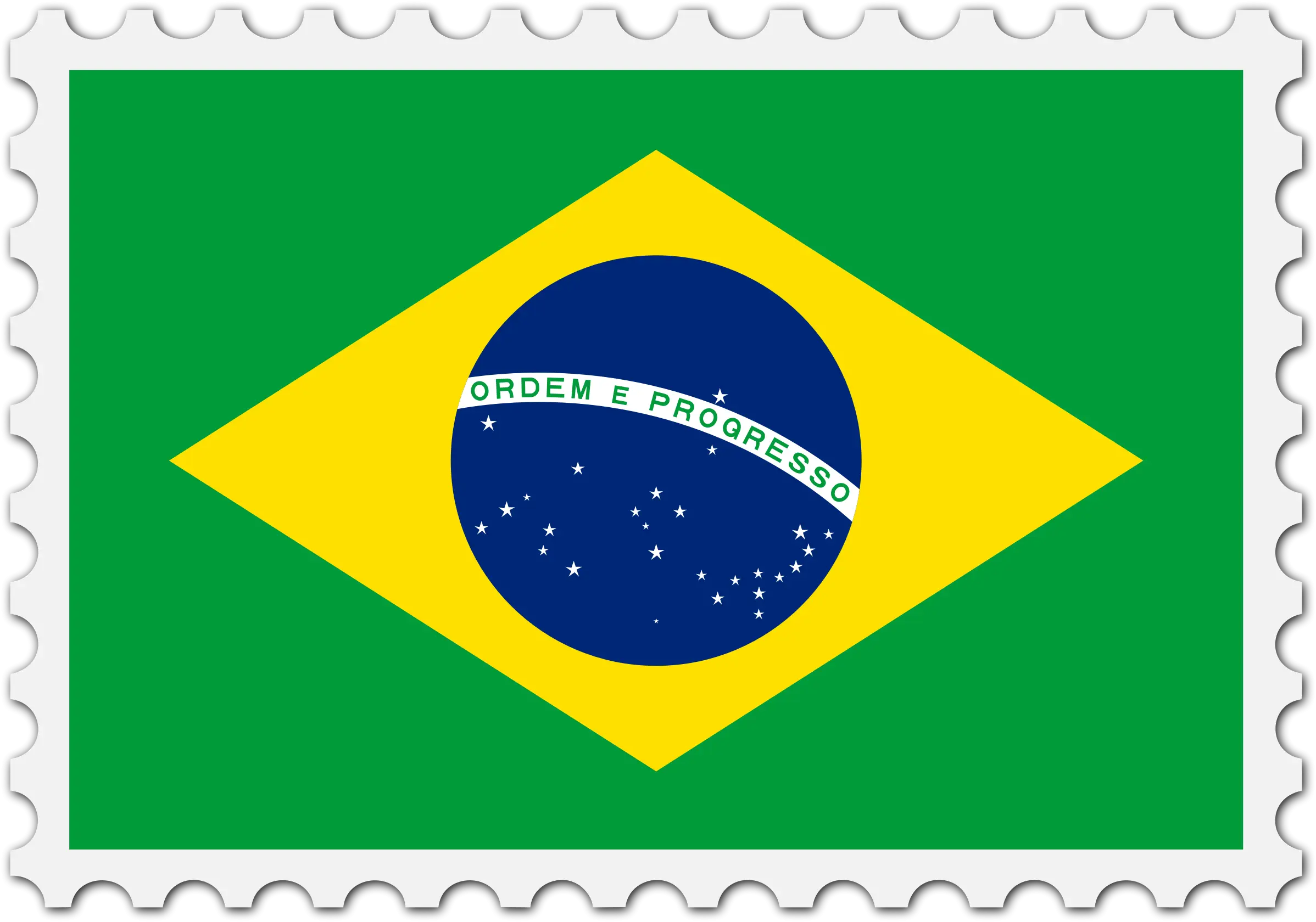 Brazilian Flag Stamp Design