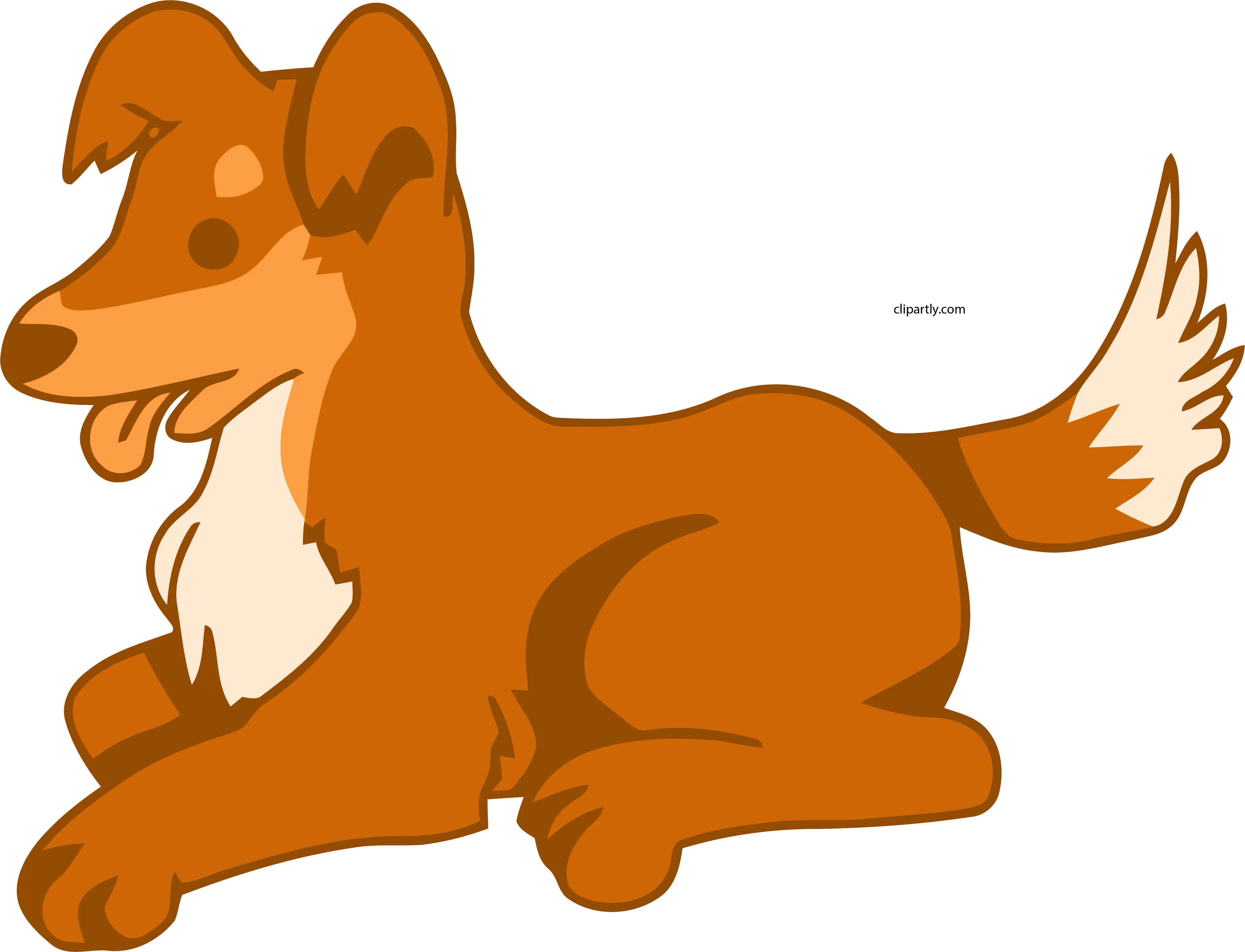 Cute Brown Cartoon Dog Lying Down
