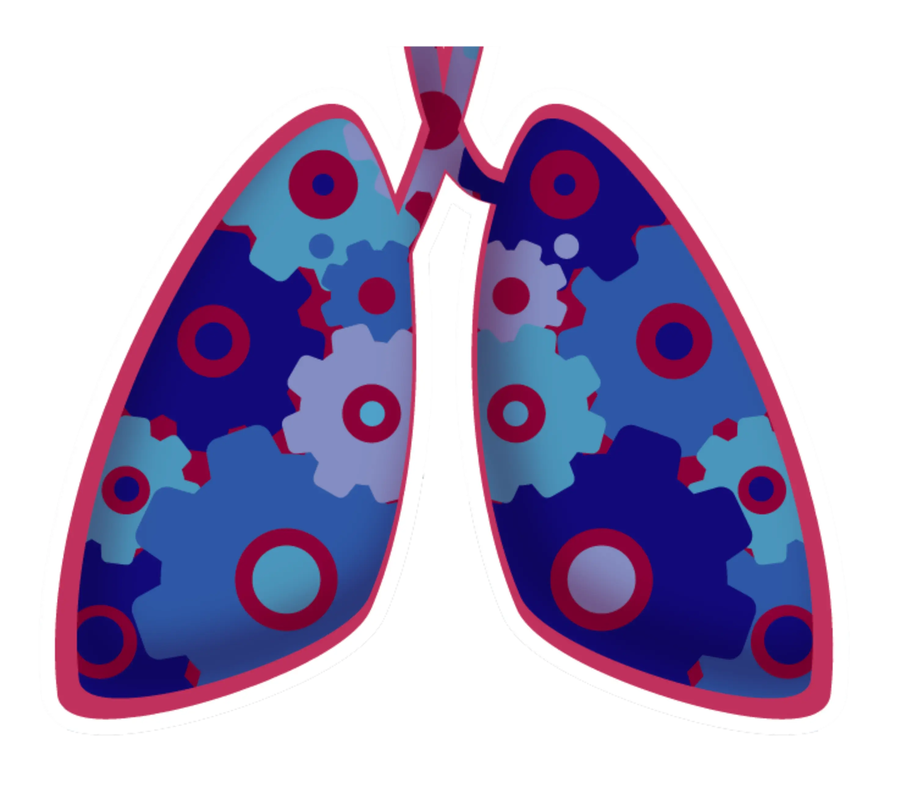 Lungs Illustration with Gear Mechanics