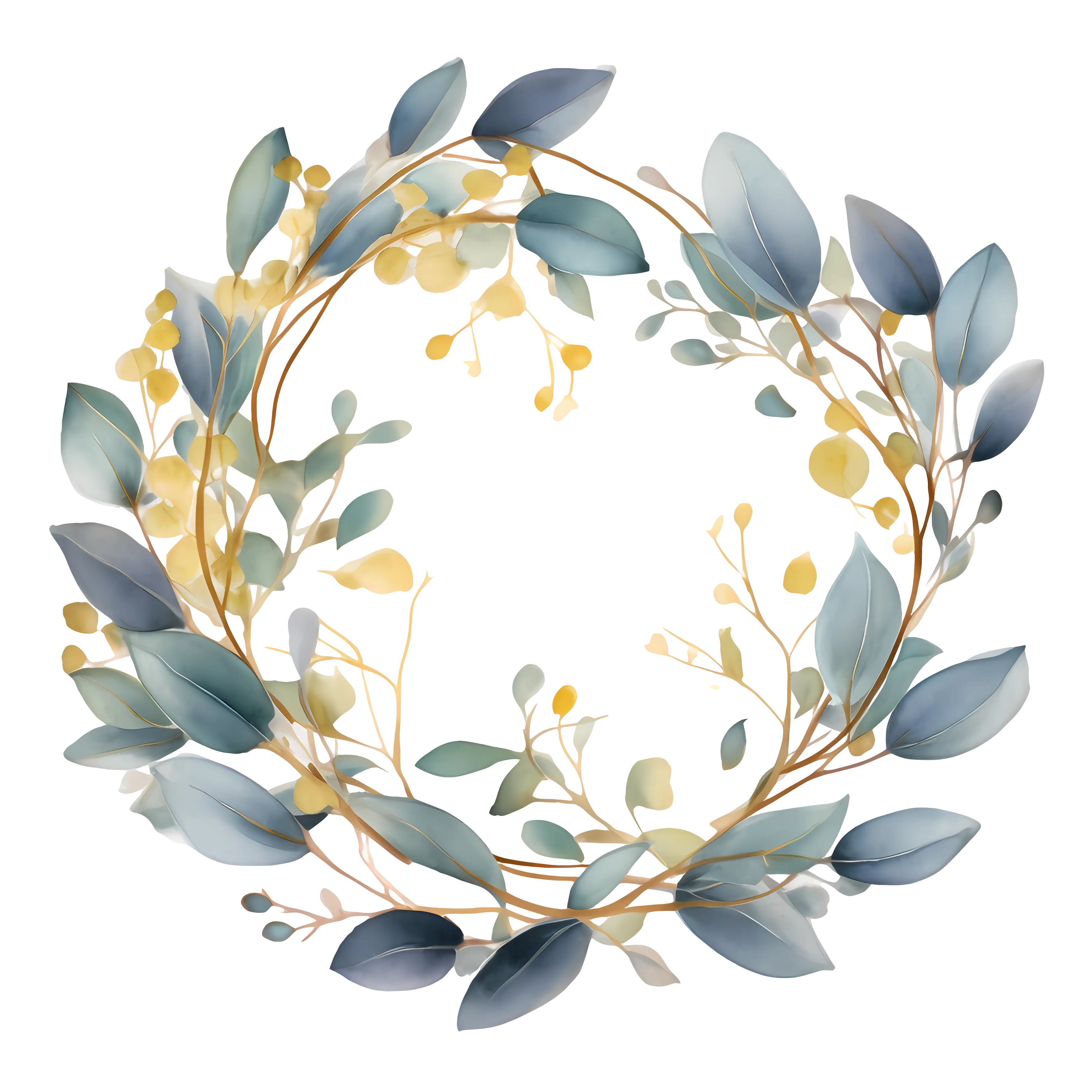 Watercolor Botanical Wreath