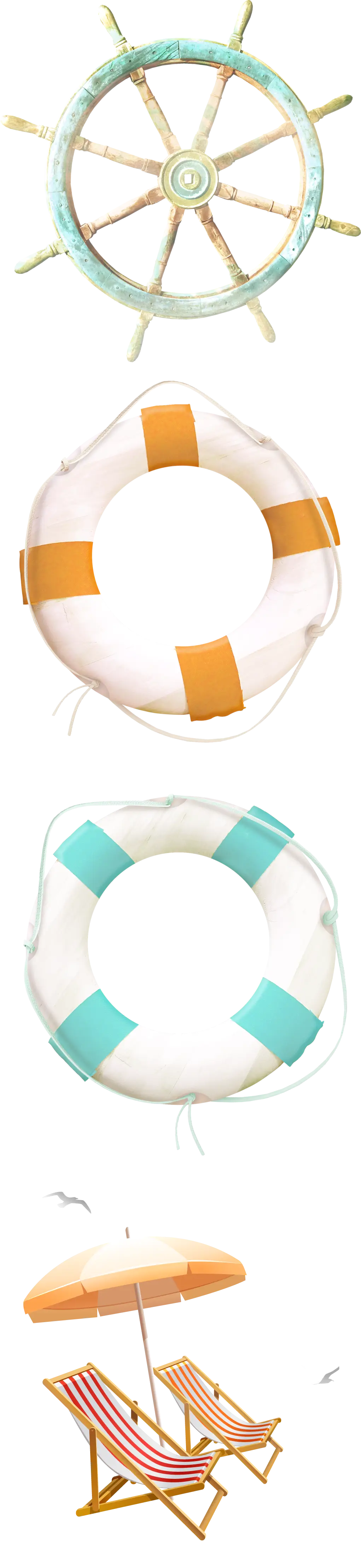 Life Buoys and Beach Chairs
