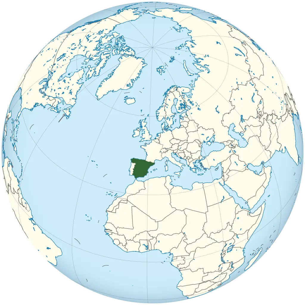Map Highlighting Spain