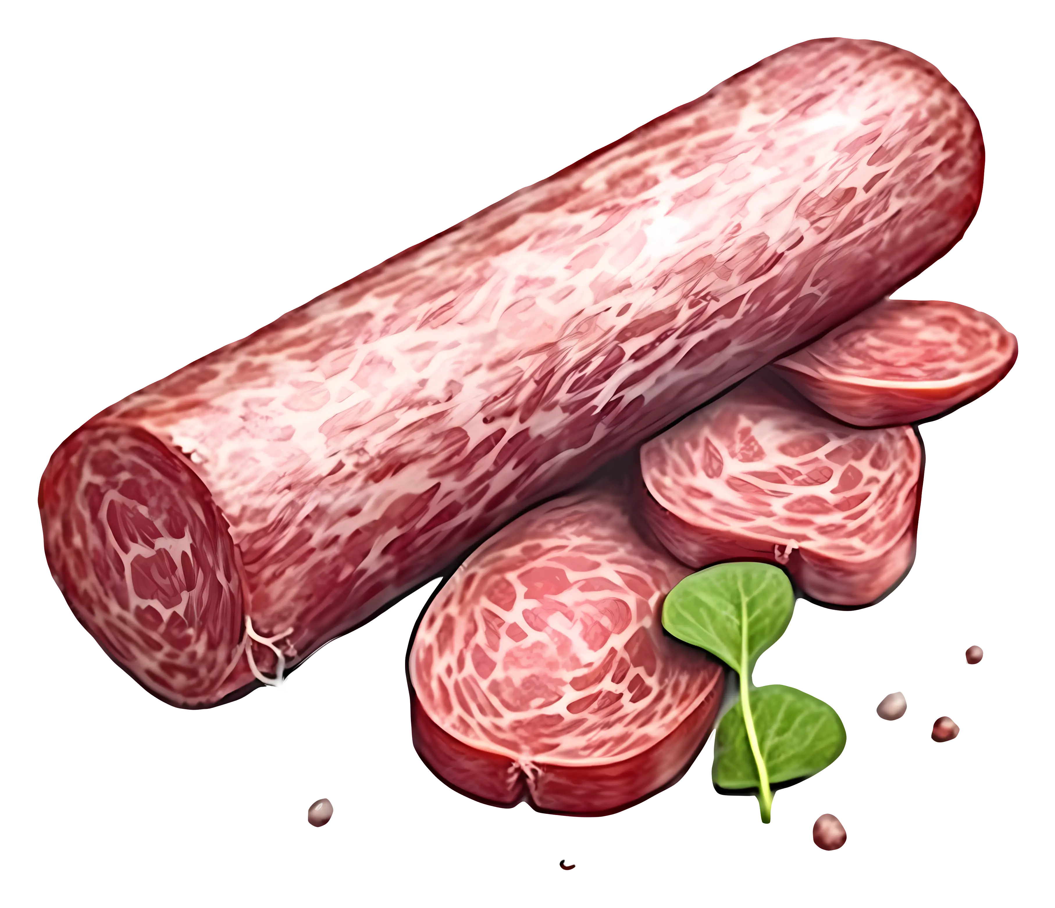 Sliced Salami with Greens