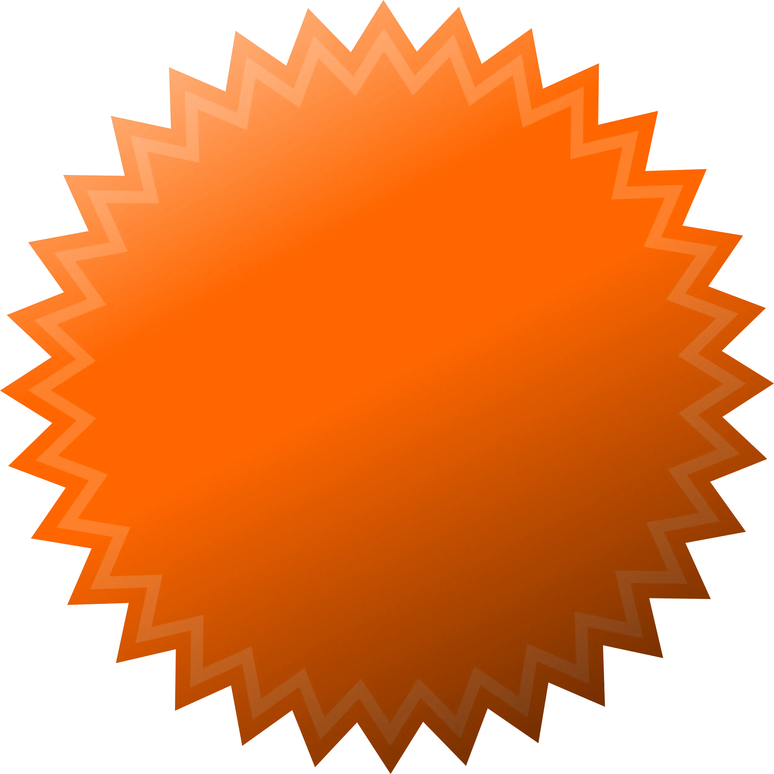 Orange Starburst Badge Label Design