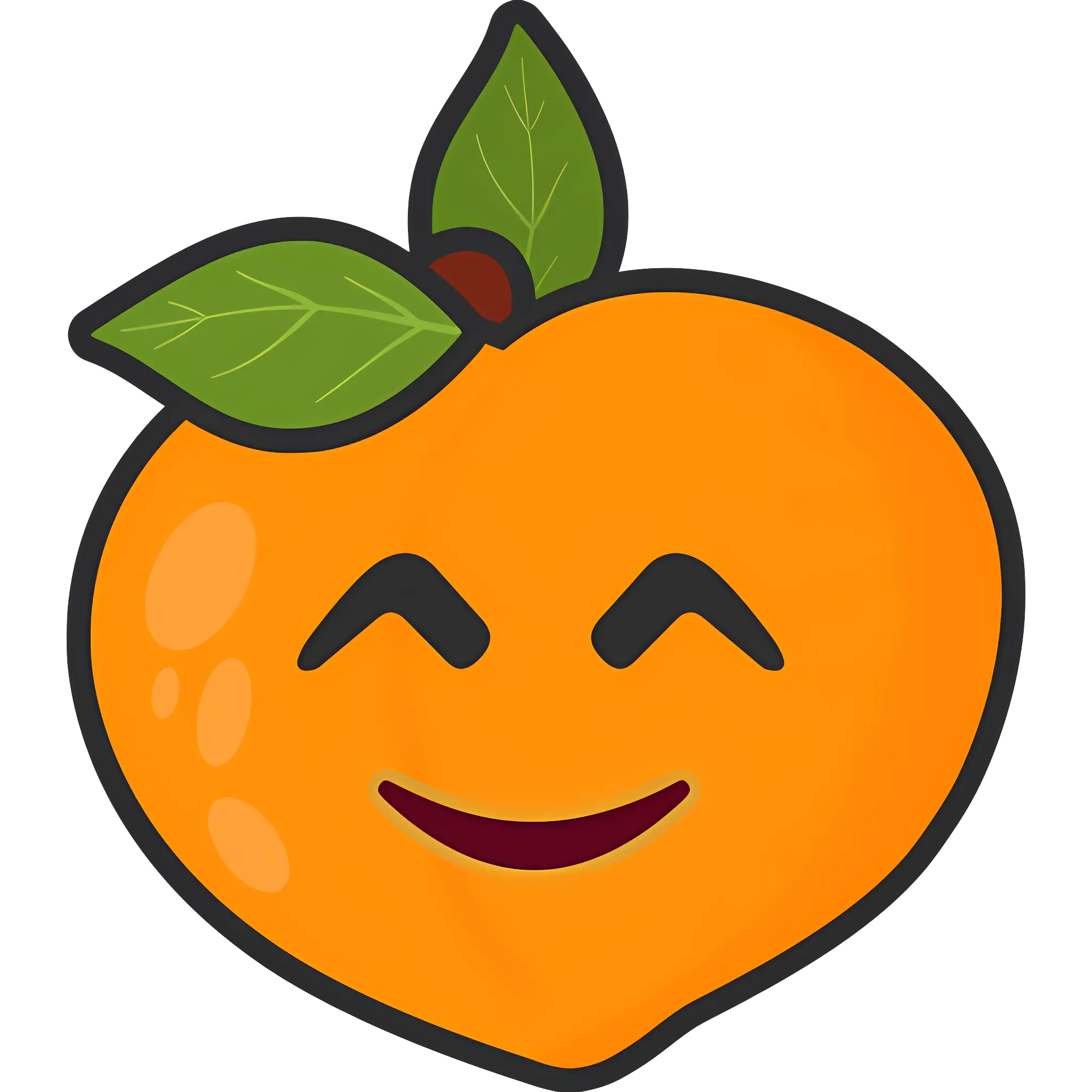 Smiling Orange Fruit Cartoon Character