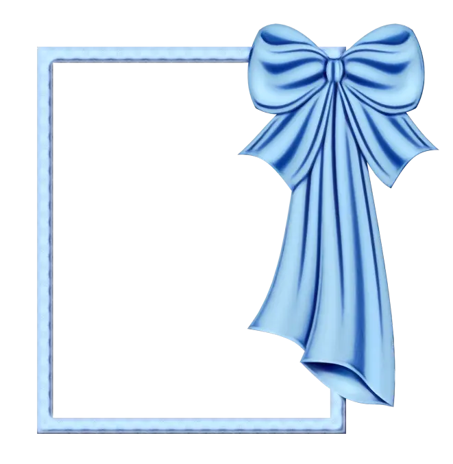 Blue Ribbon Frame with Bow