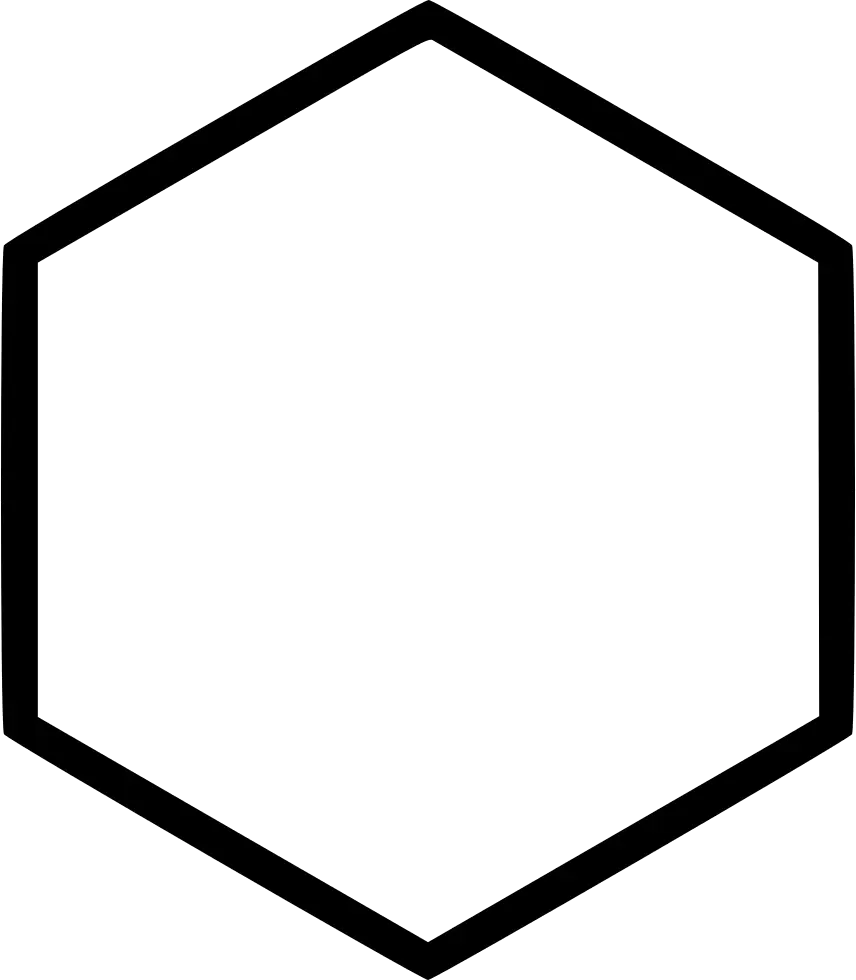 Black Hexagon Outline Minimalist Design