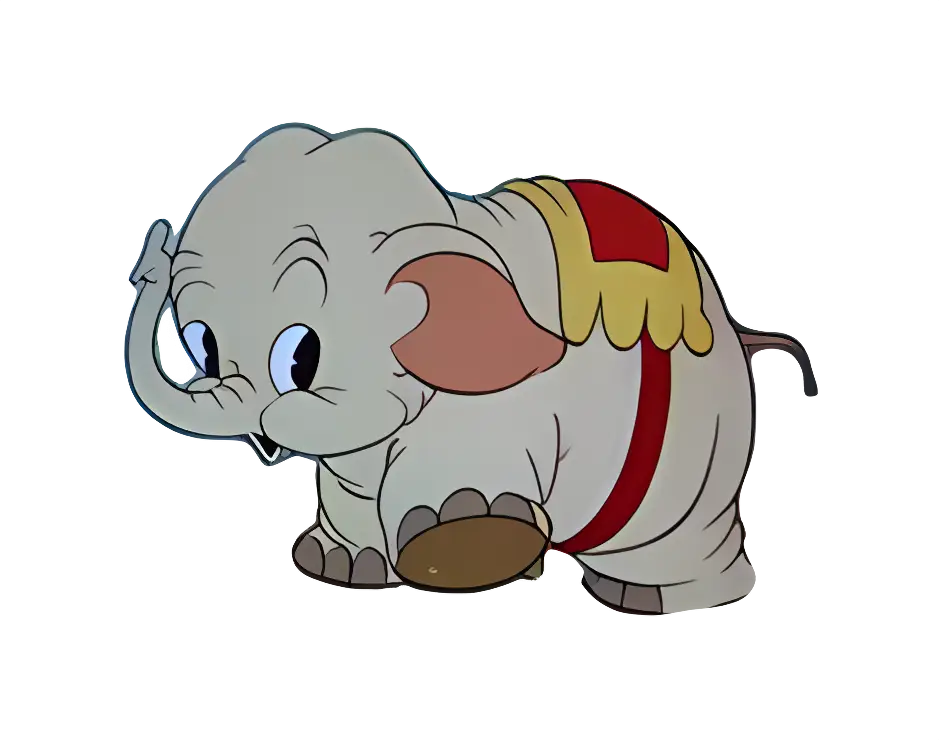 Cute Cartoon Elephant in Circus Attire