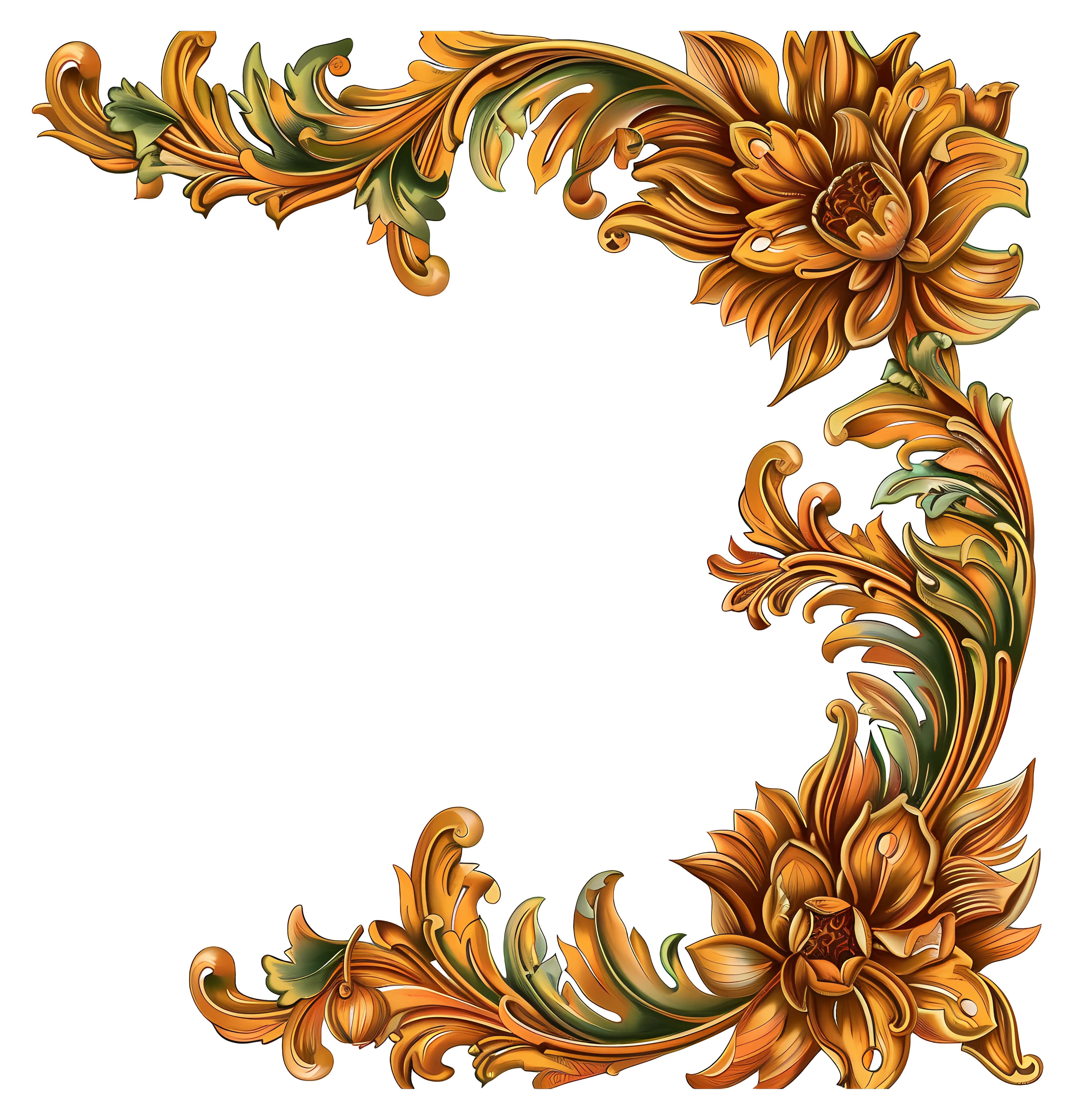 Elegant Floral Decorative Frame