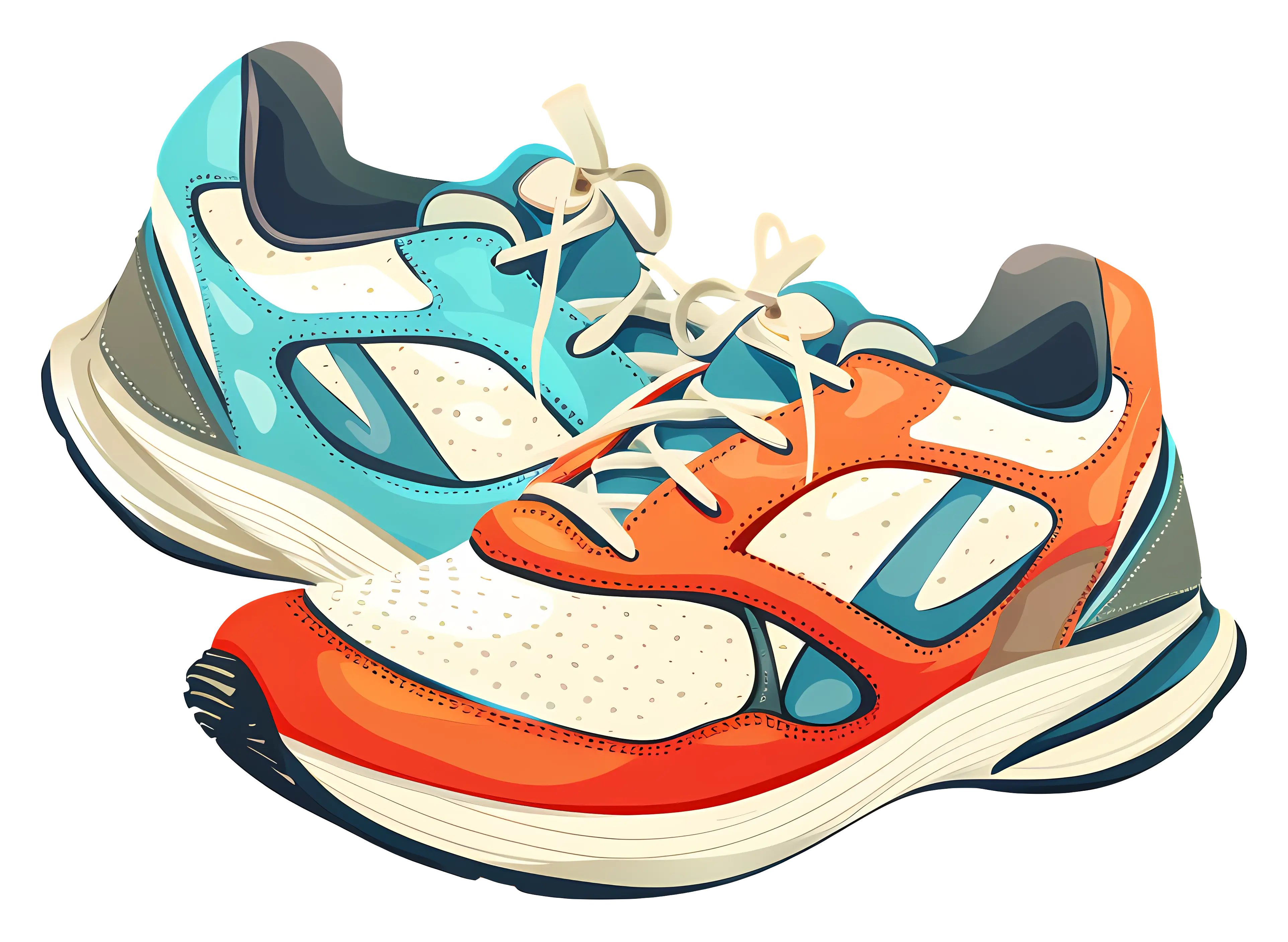 Blue and Orange Sneakers for Active Style