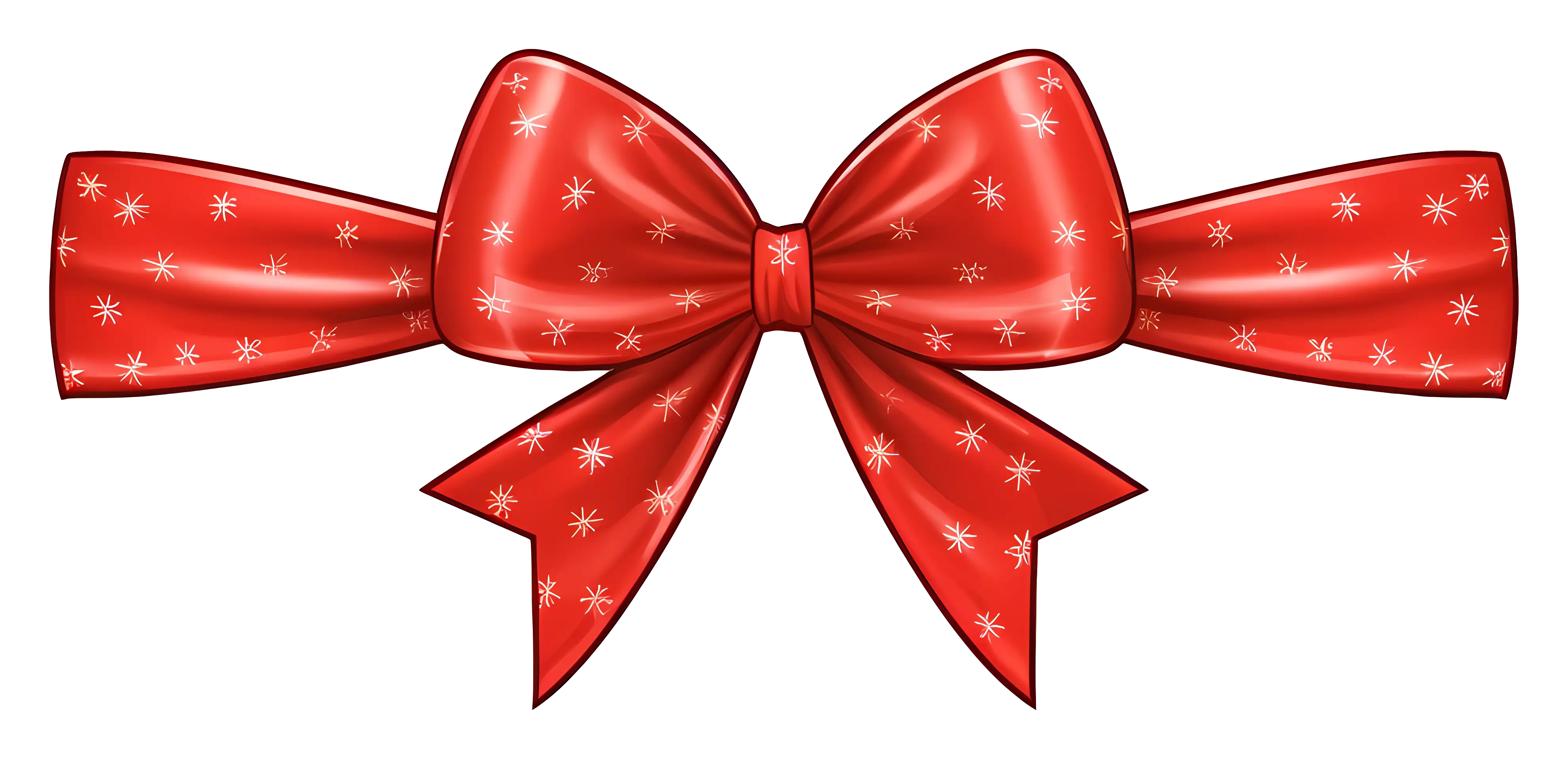 Red Bow with Snowflake Pattern