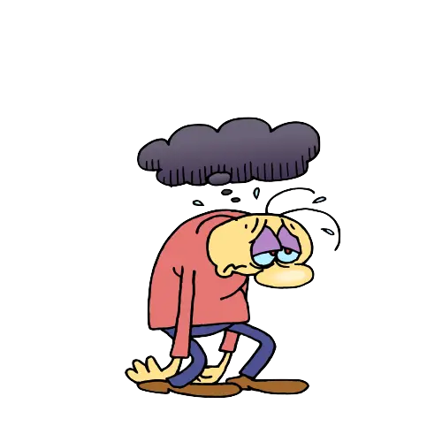 Sad Person with Cloud Overhead