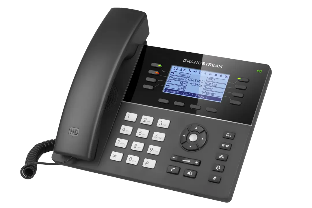Black Office Telephone with Digital Screen