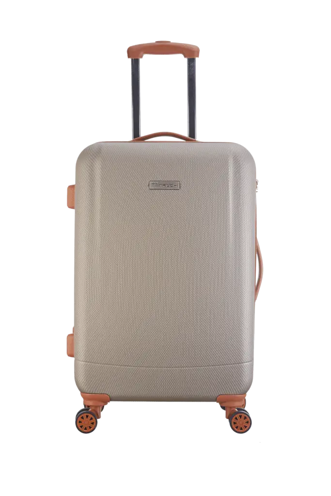 Sturdy Gray Suitcase with Rolling Wheels