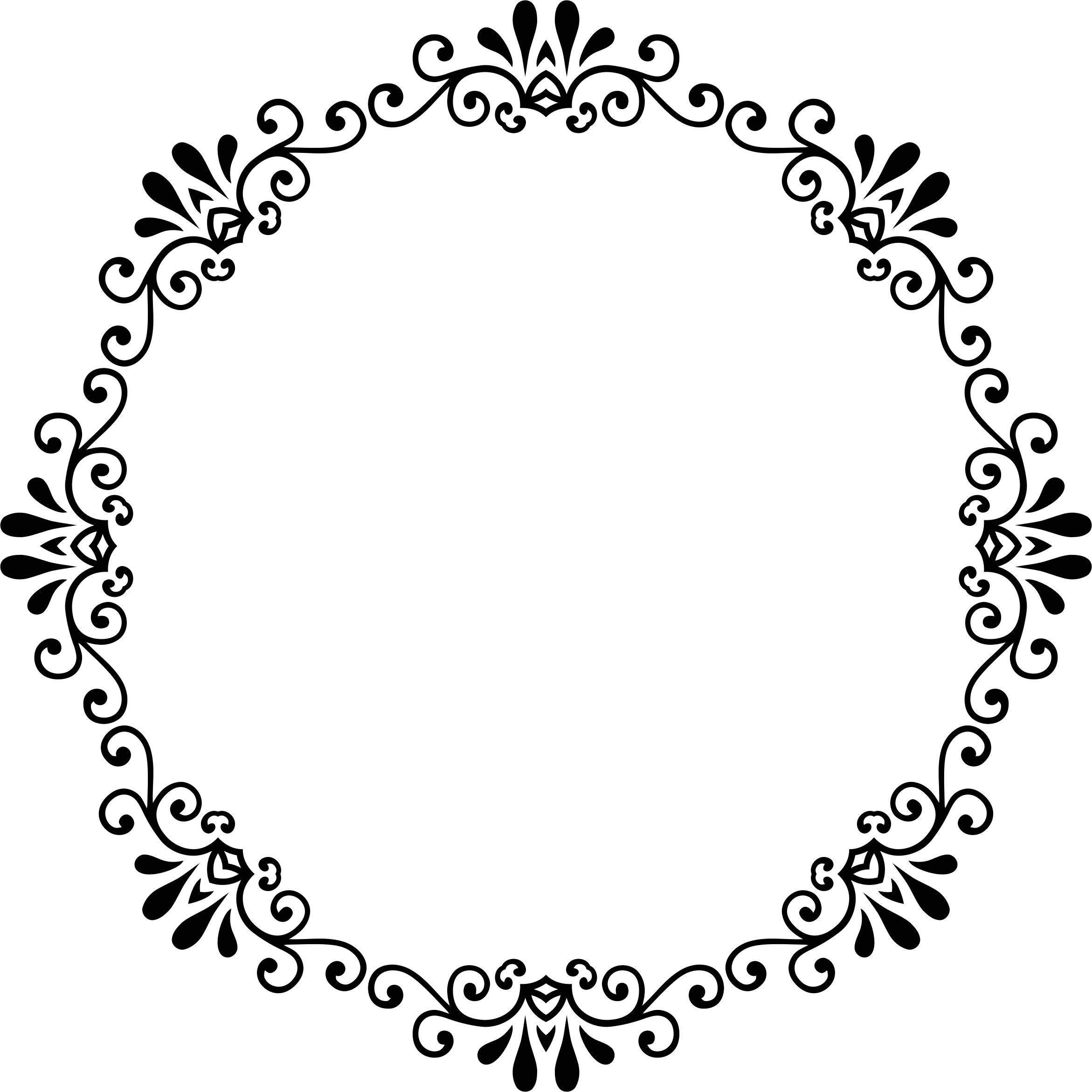Decorative Round Floral Frame Pattern