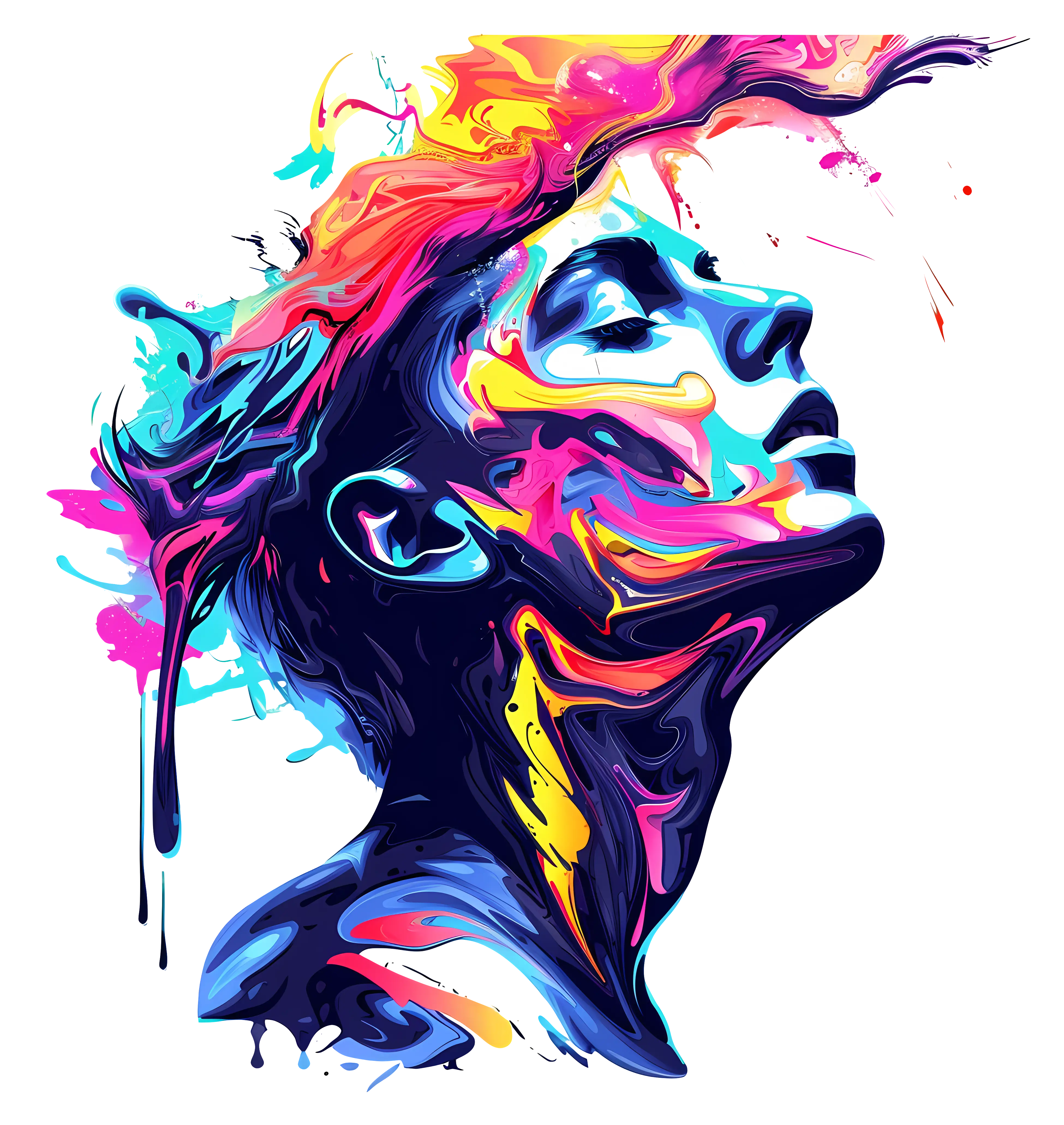 Colorful Abstract Face Illustration