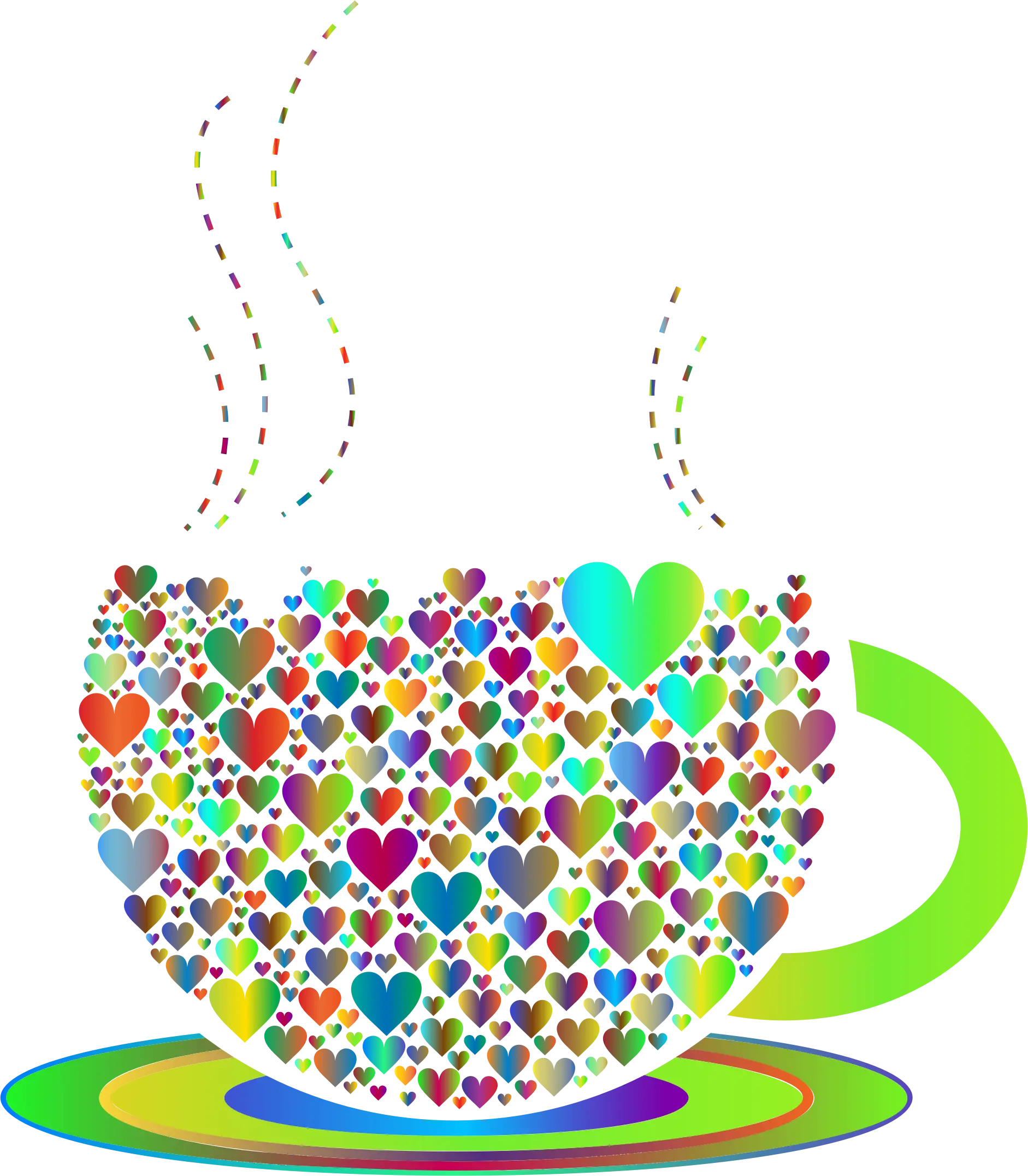 Heart-Filled Colorful Cup Illustration
