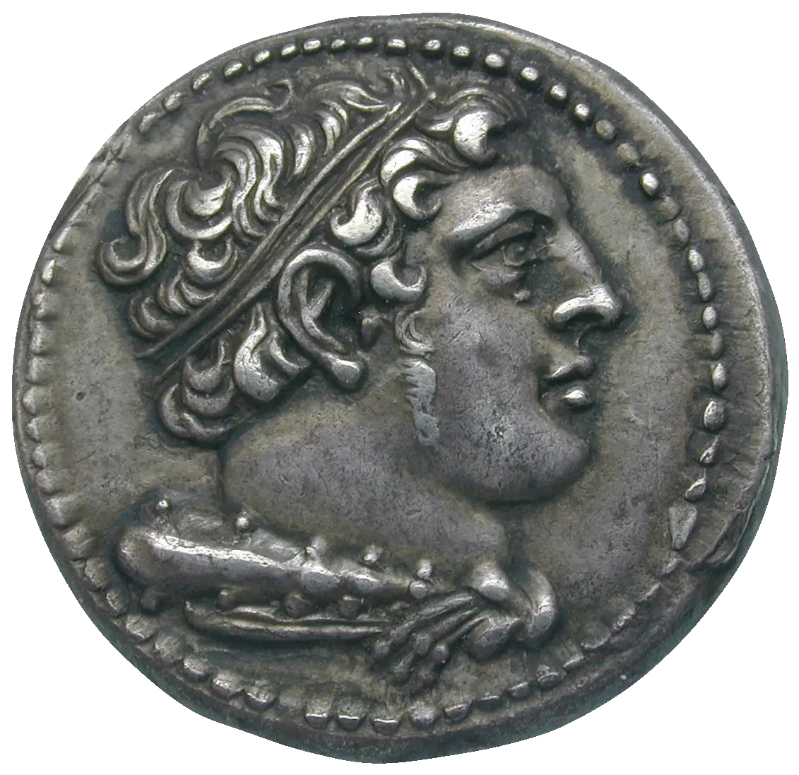 Silver Ancient Coin with Classical Portrait