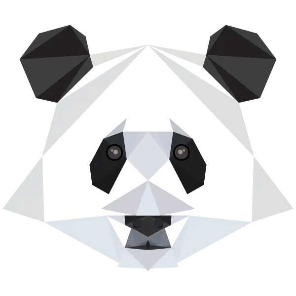 Geometric Panda Head Design