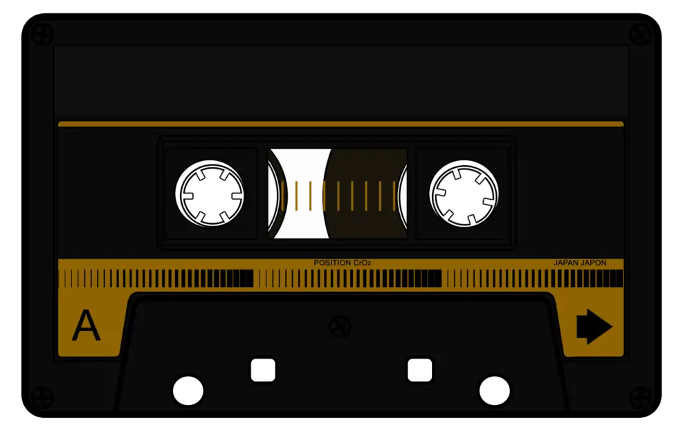 Vintage Black Cassette Tape with Yellow Label