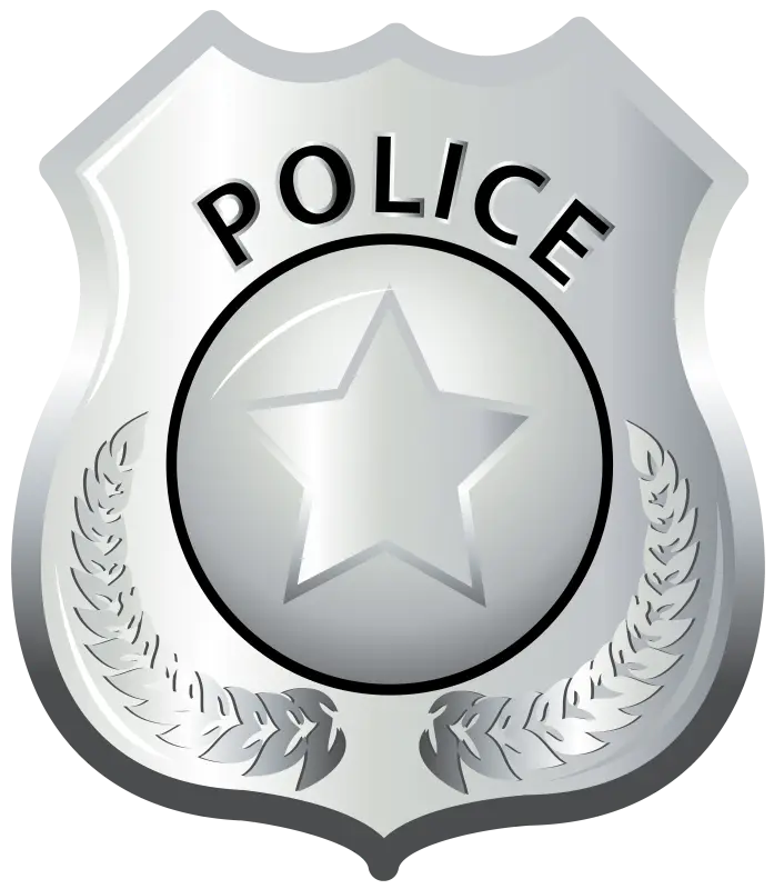 Shield Shaped Police Badge with Star Design