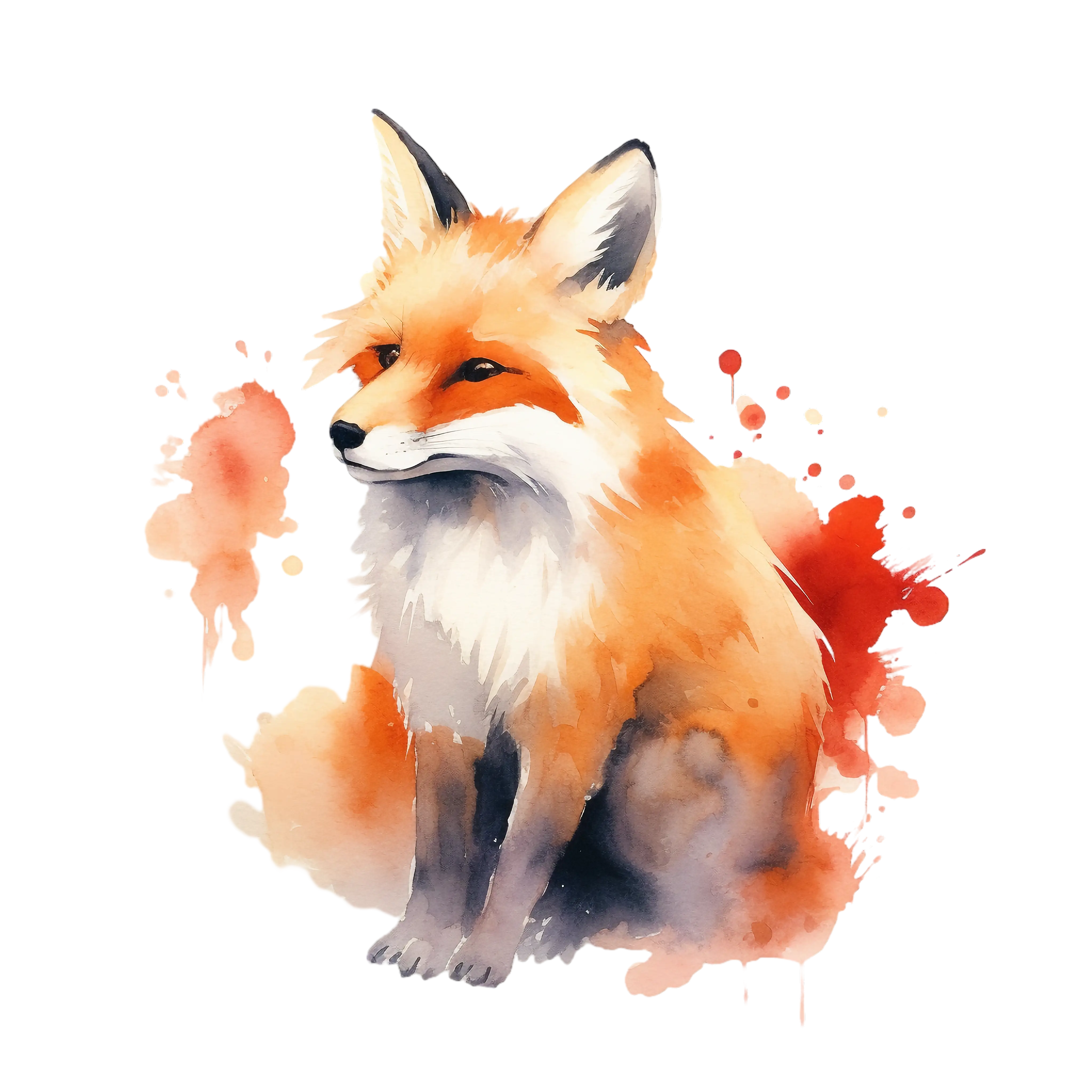 Watercolor Fox Illustration