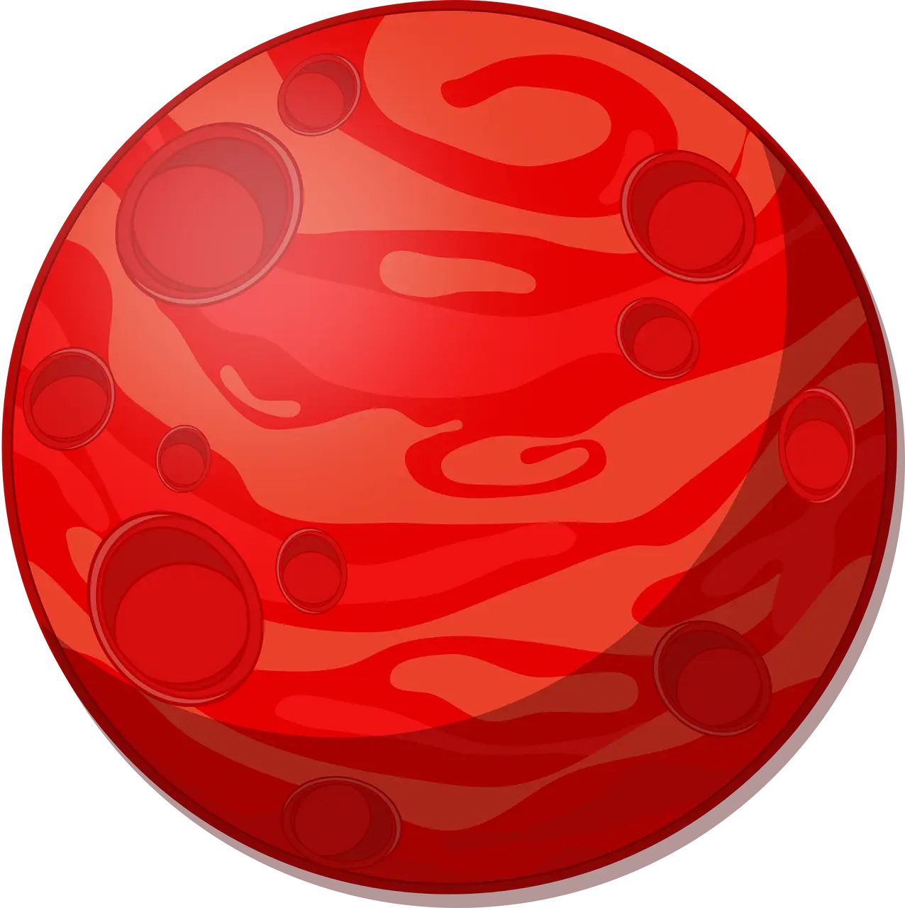 Red Planet Illustration in Space